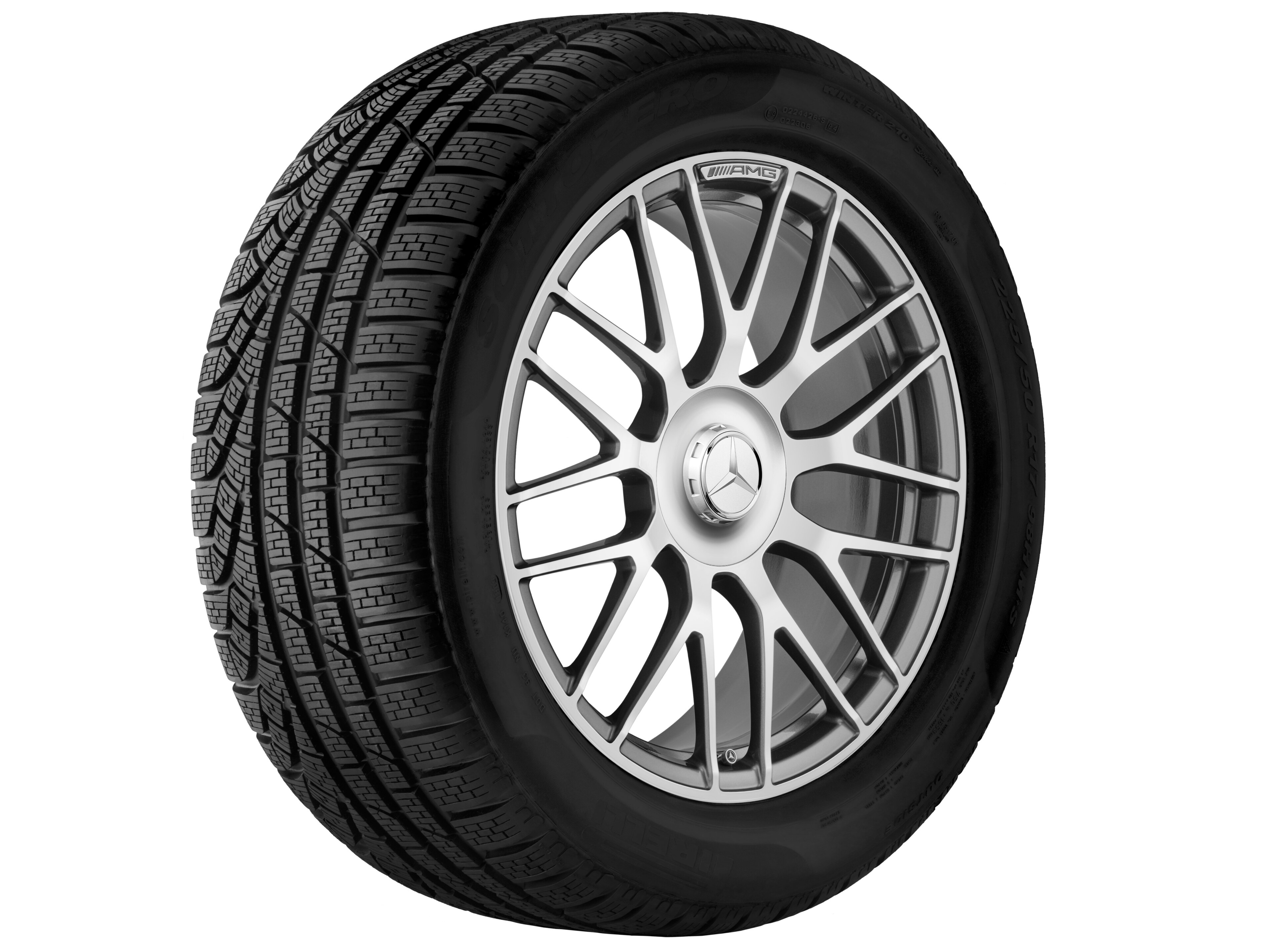 Cerchio fucinato AMG con design a razze incrociate, 50,8 cm (20 pollici) - 10,5 J x 20 ET 57, grigio titanio, Tornitura a specchio
