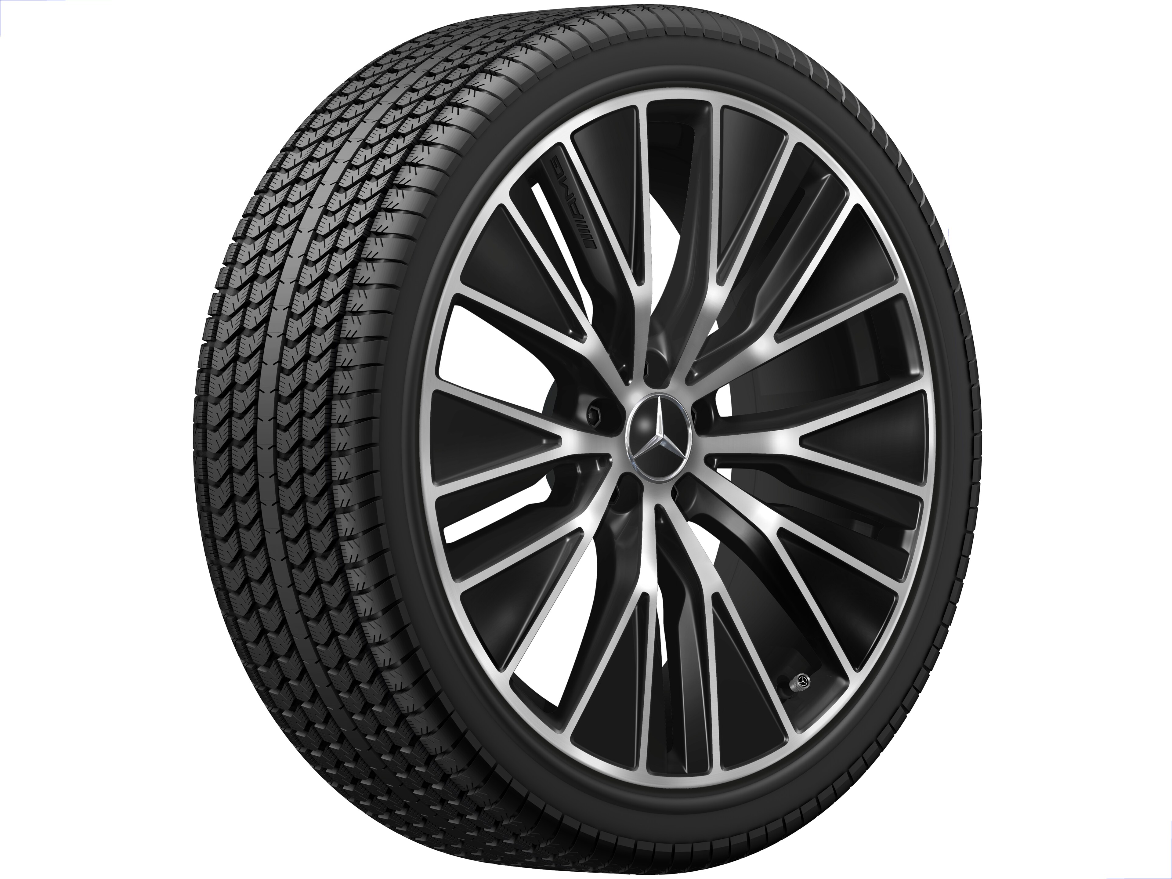 AMG Leichtmetallrad, im Y-Speichen-Design, 53,3 cm (21 Zoll), aerodynamisch optimiert - 9,5 J x 21 ET 58,2, schwarz, glanzgedreht