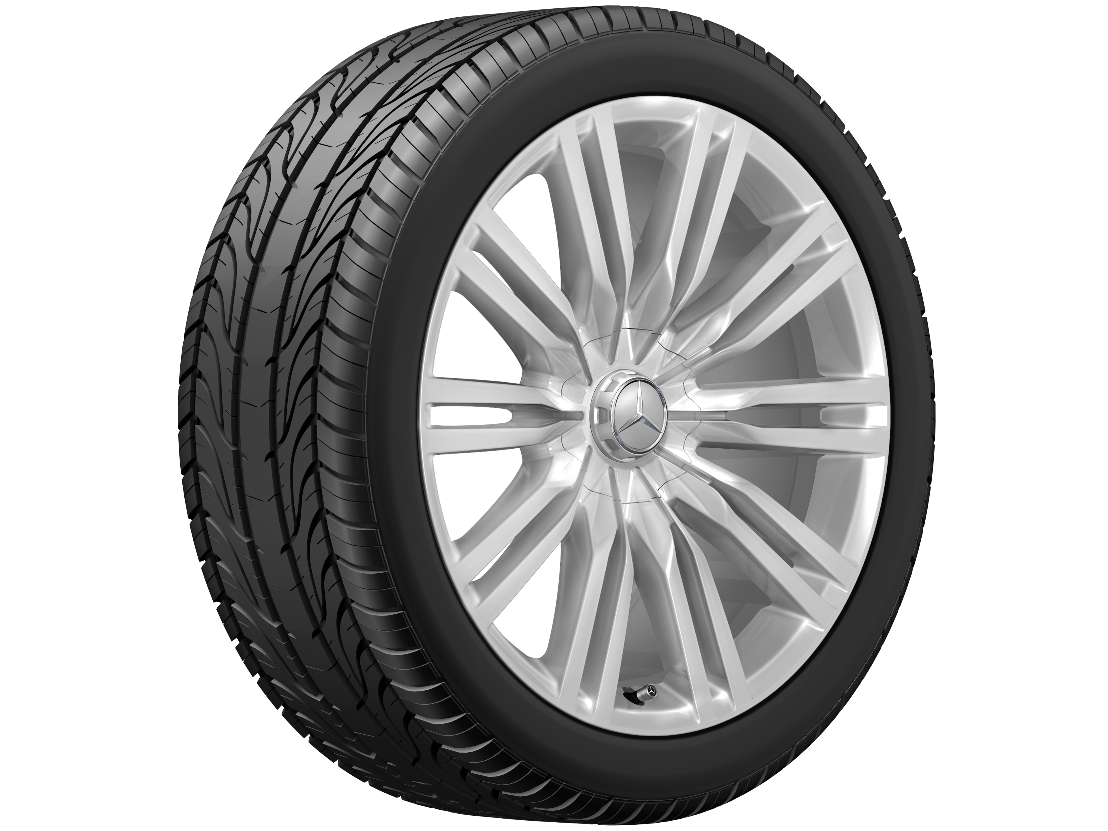 Cerchio a 10 doppie razze, 50,8 cm (20 pollici) - 10 J x 20 ET 48,1, argento, Lucidato