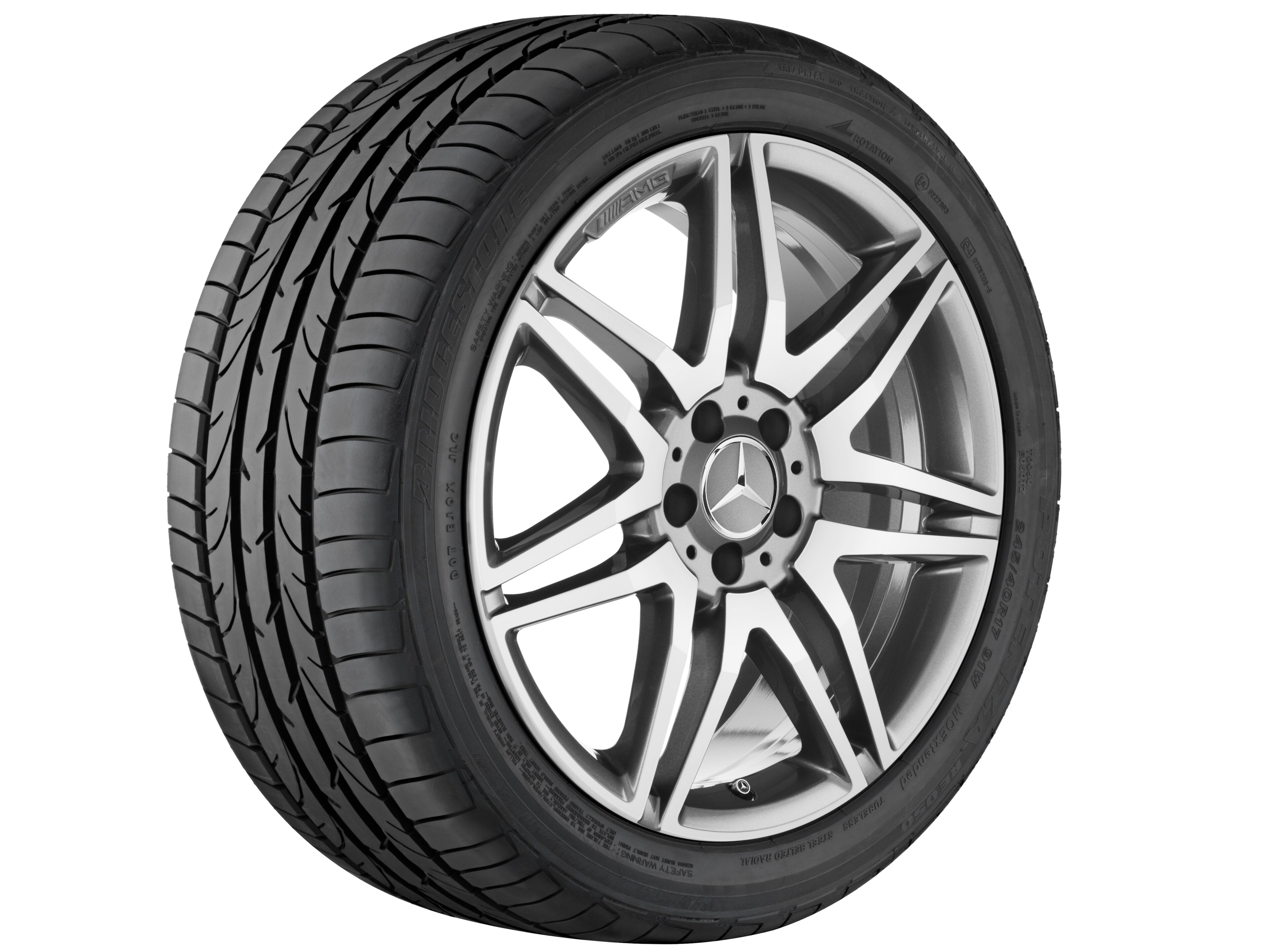AMG 7-Doppelspeichen-Rad, 48,3 cm (19 Zoll) - 8,5 J x 19 ET 35,5, titangrau, glanzgedreht