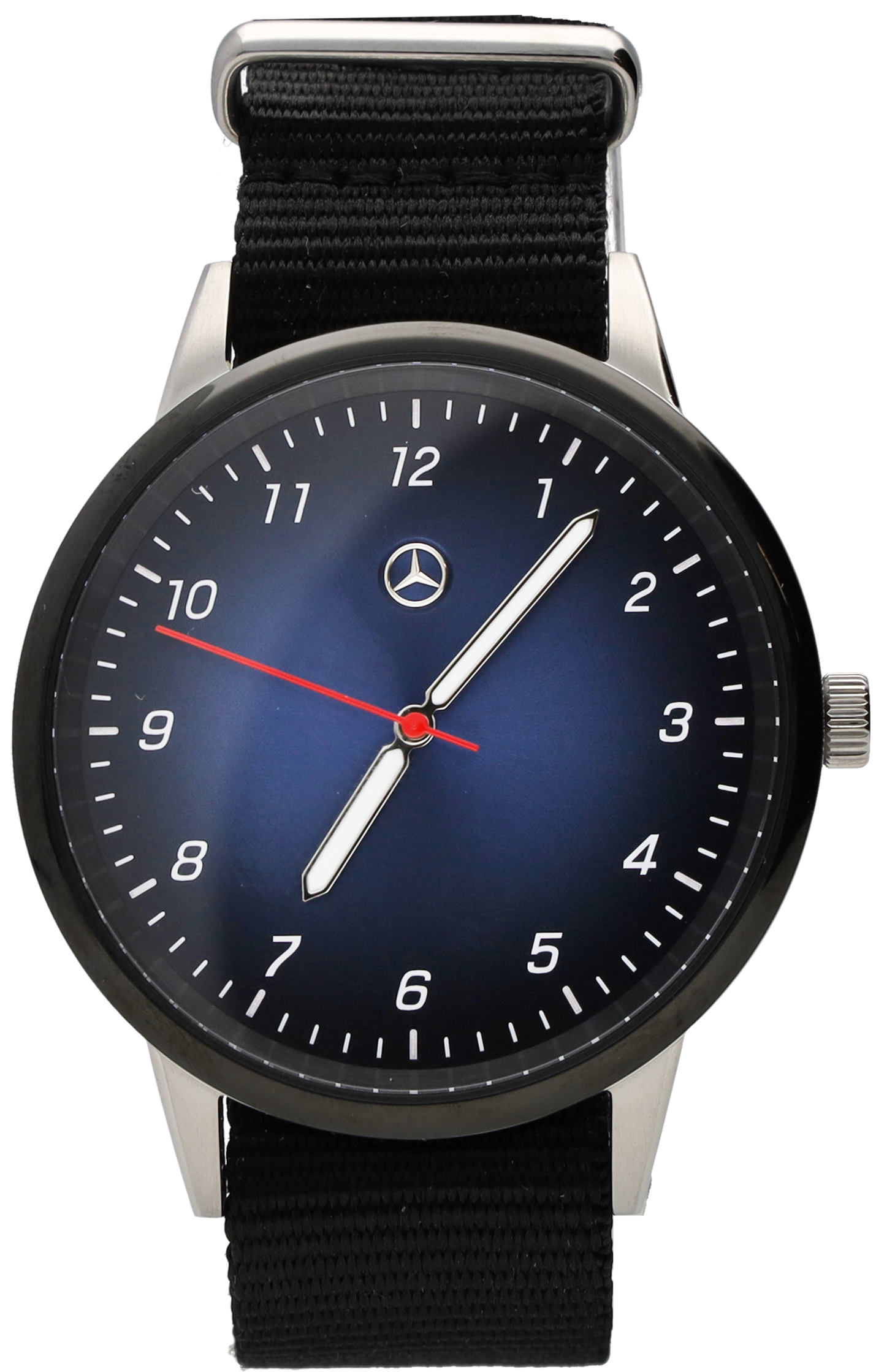 Orologio da polso da uomo - colore nero / blu / argento, acciaio inox / nylon