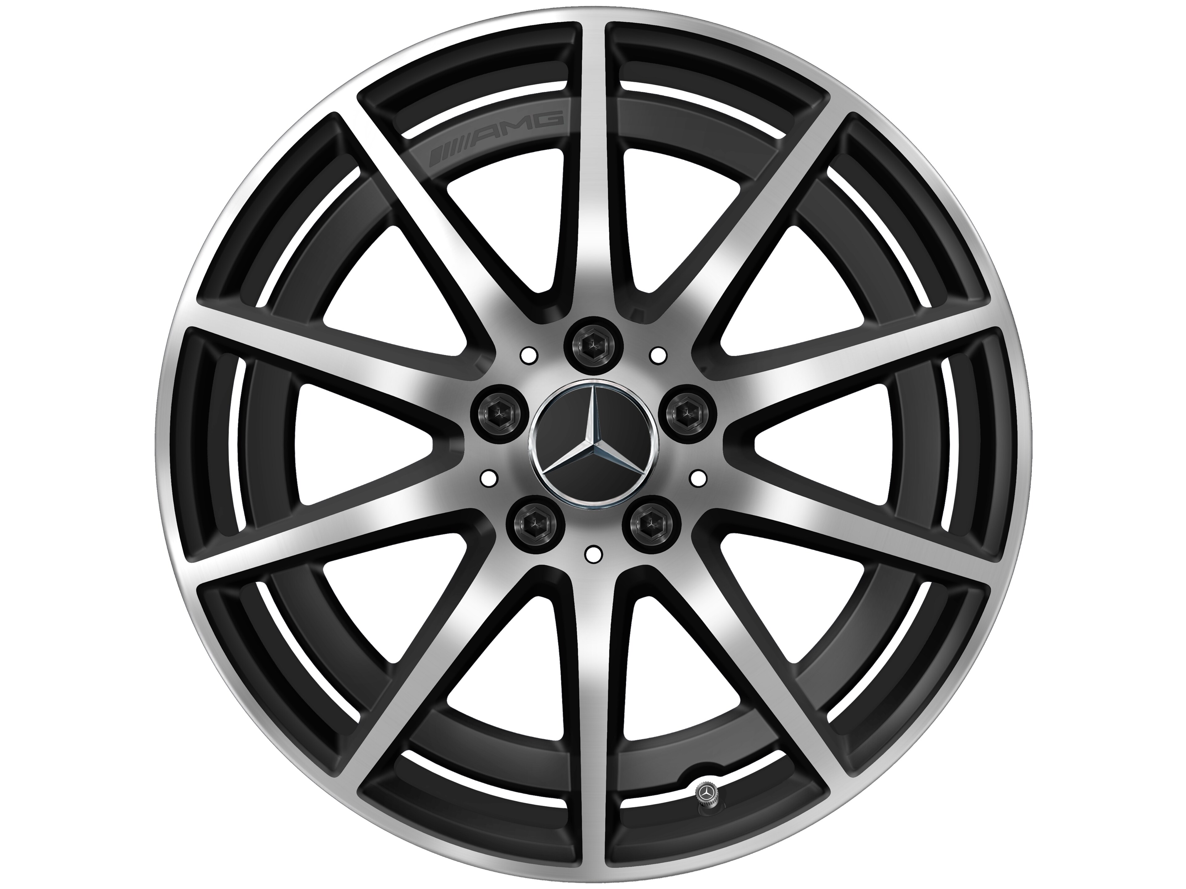Cerchio a 10 razze AMG, 45,7 cm (18 pollici) - 8,5 J x 18 ET 46, nero opacizzato, Tornitura a specchio