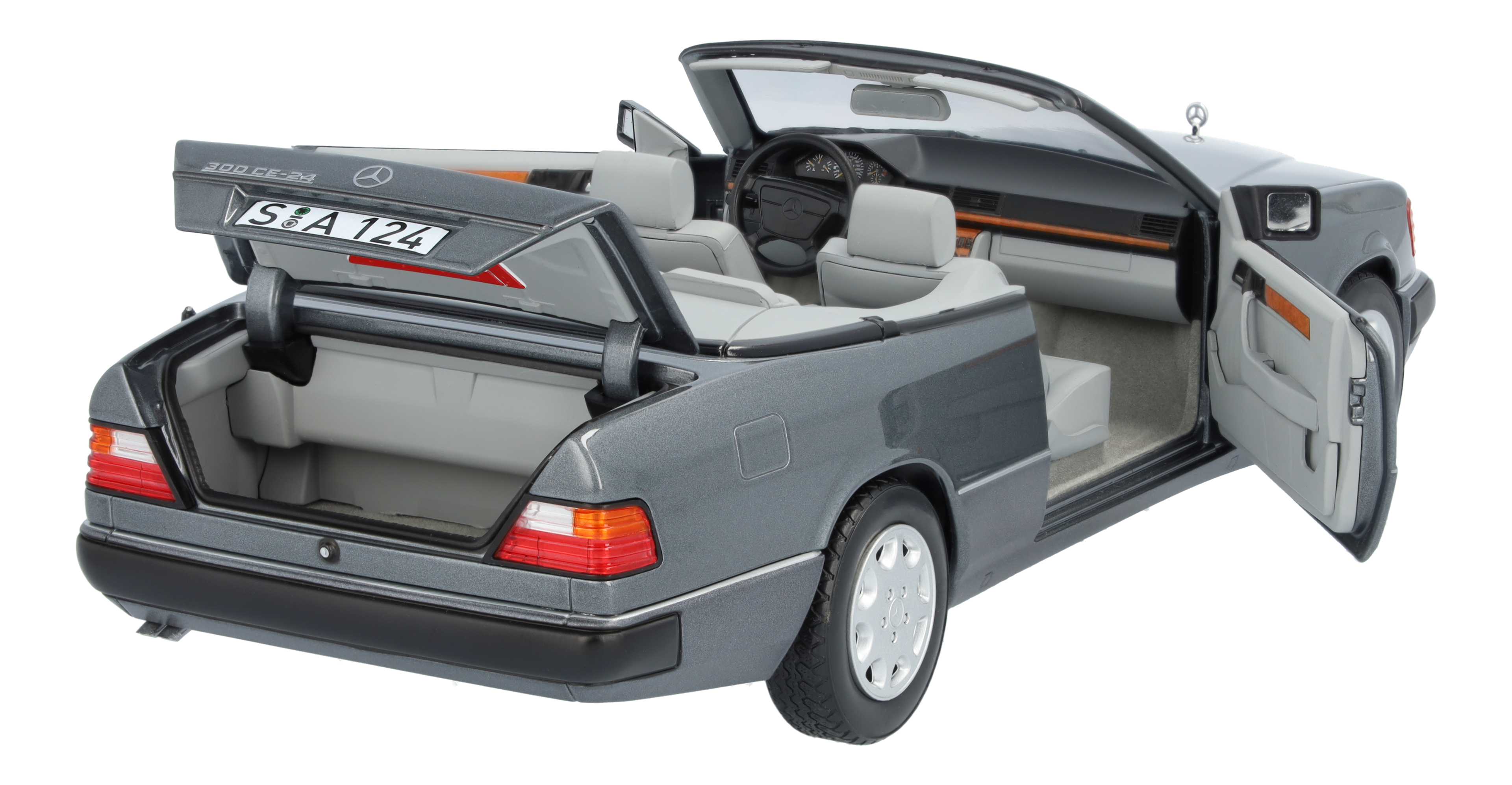 300 CE-24 Cabriolet A 124 (1991-1993), 300 CE-24 Cabriolet A124 (1992-1993) - Grigio perlato, Norev, 1:18