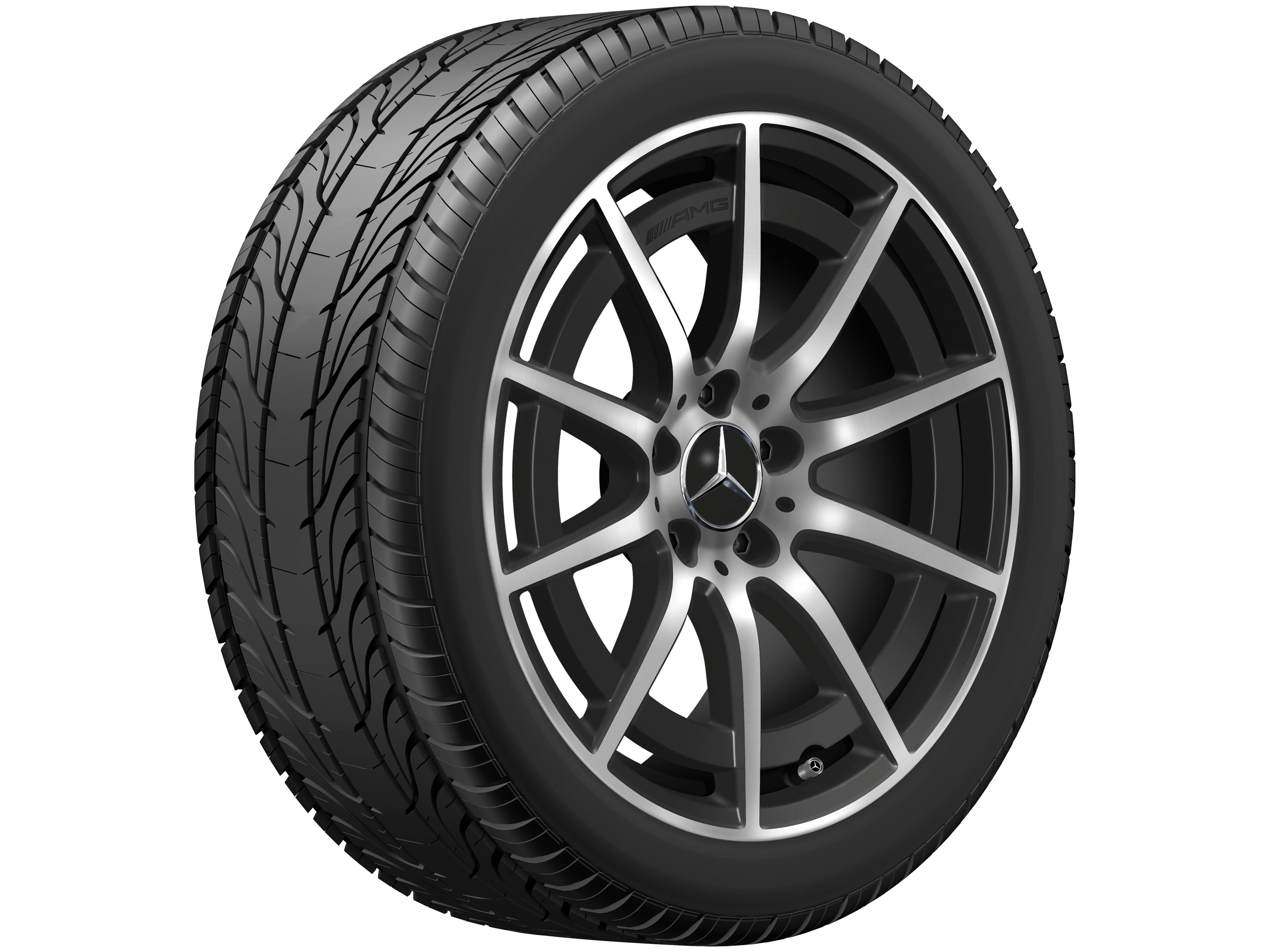 Cerchio a 10 razze AMG, 45,7 cm (18 pollici) - 8,5 J x 18 ET 46, nero opacizzato, Tornitura a specchio