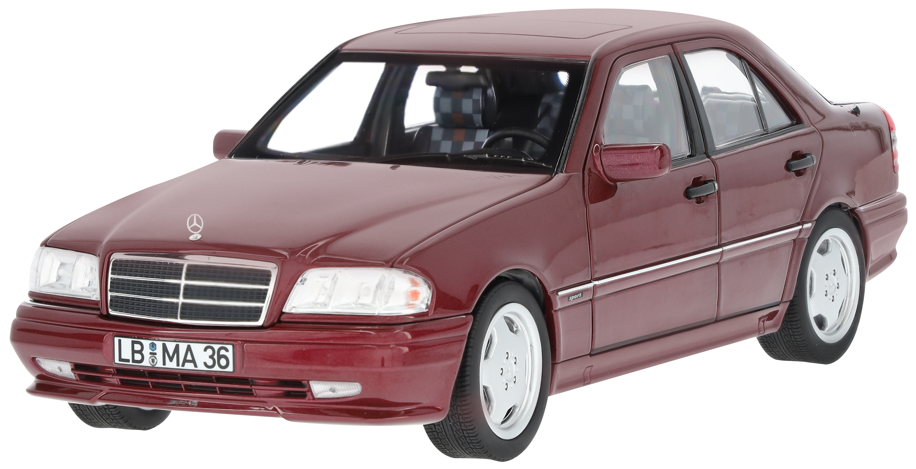 C 36 AMG Berlina W 202 (1993-1997) - rosso granato, Norev, 1:18