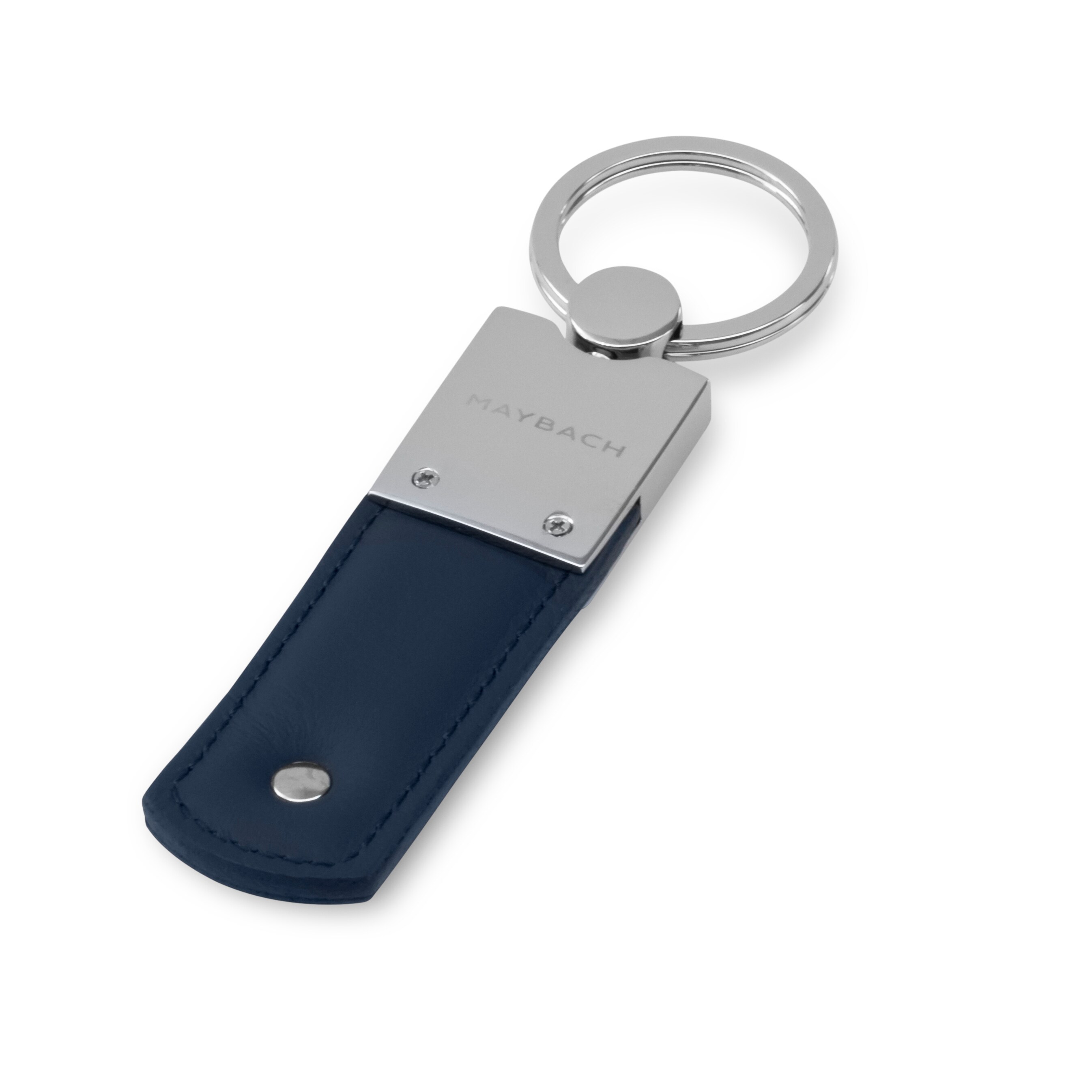 Portachiavi, Mercedes-Maybach, blu - blu / argento, Pelle / acciaio inox
