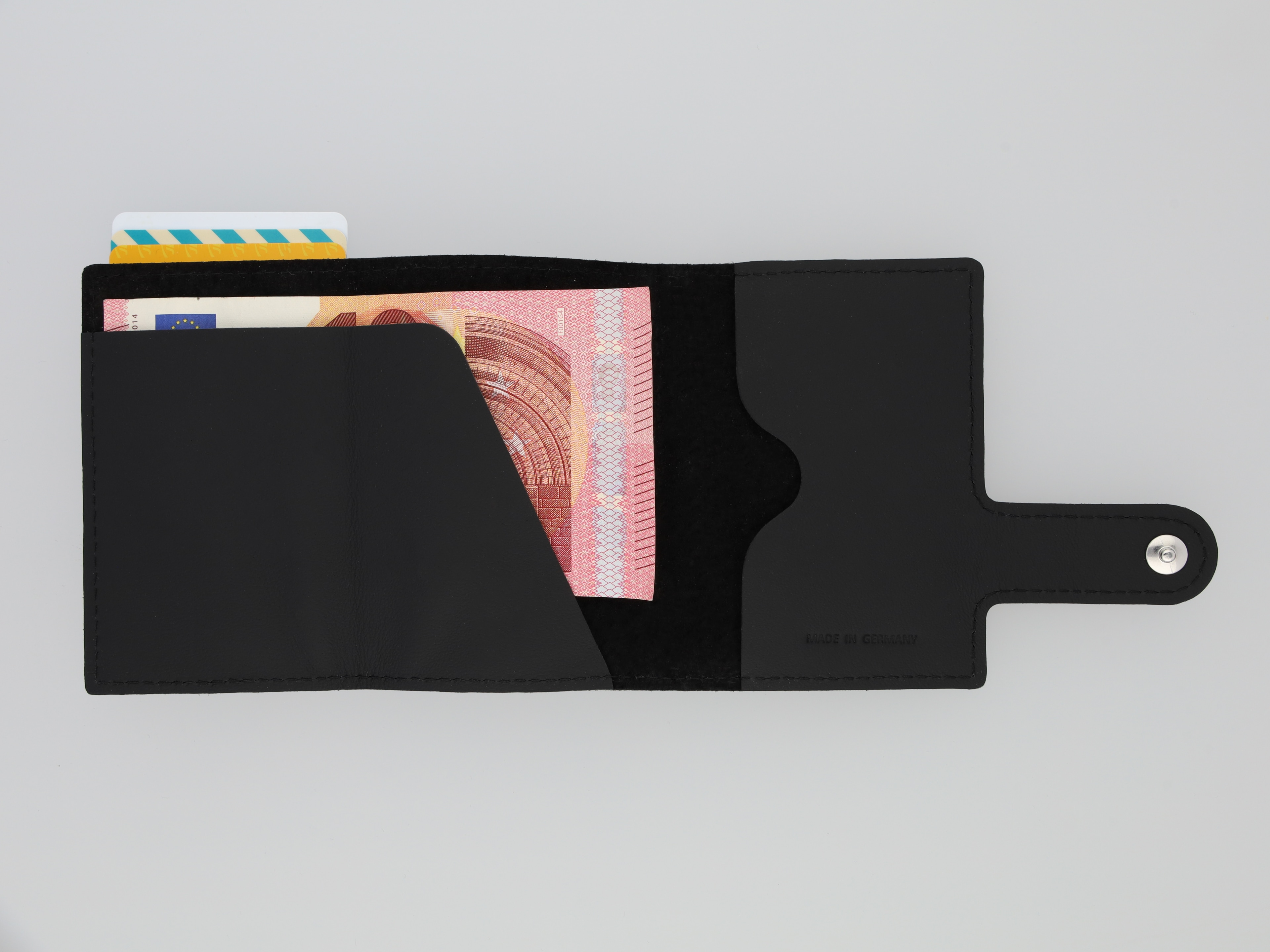 Mini-borsellino, Pelle per auto - colore nero, Pelle di vitello
