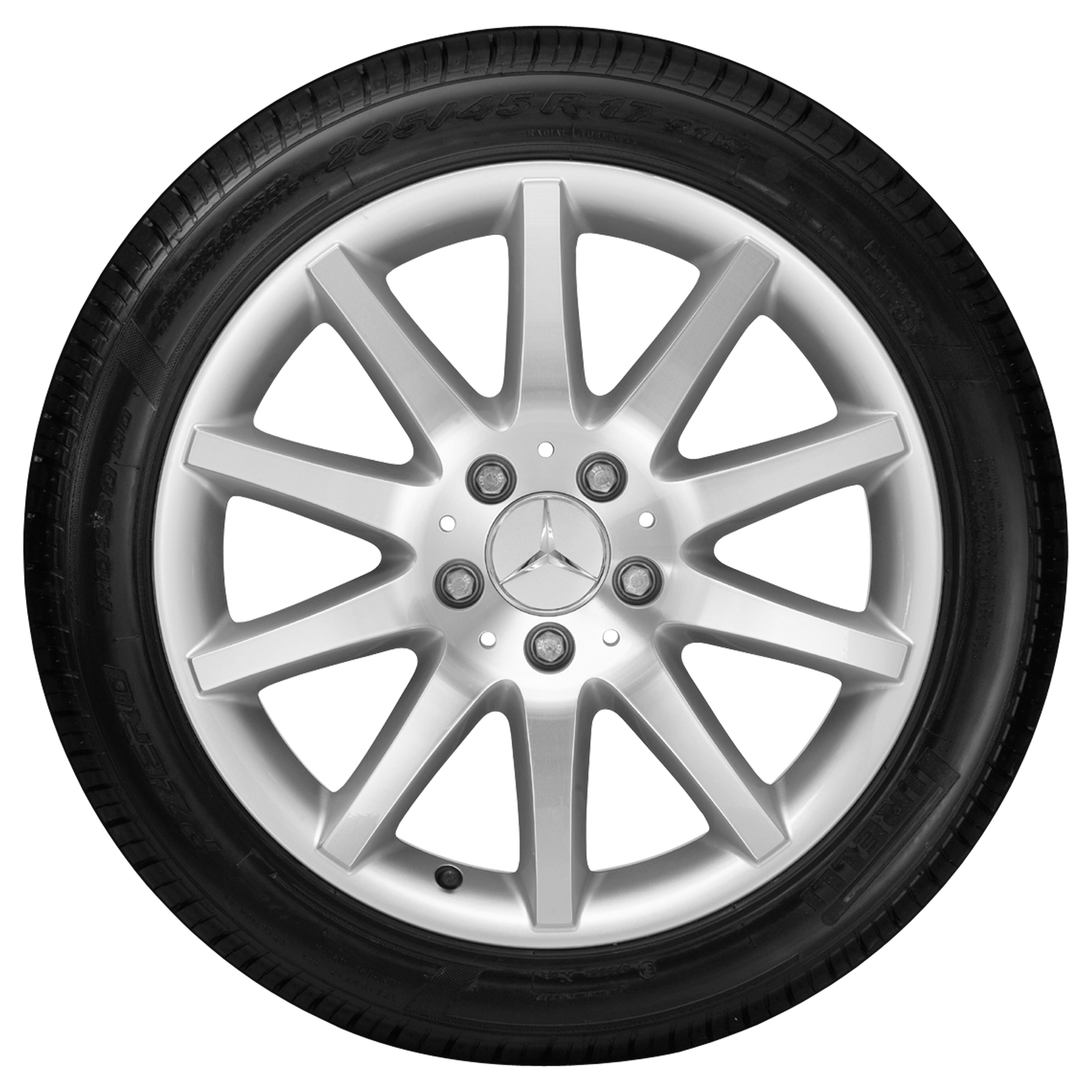 Cerchio a 5 razze, 43,2 cm (17 pollici) - 8,5 J x 17 ET 30, argento titanio