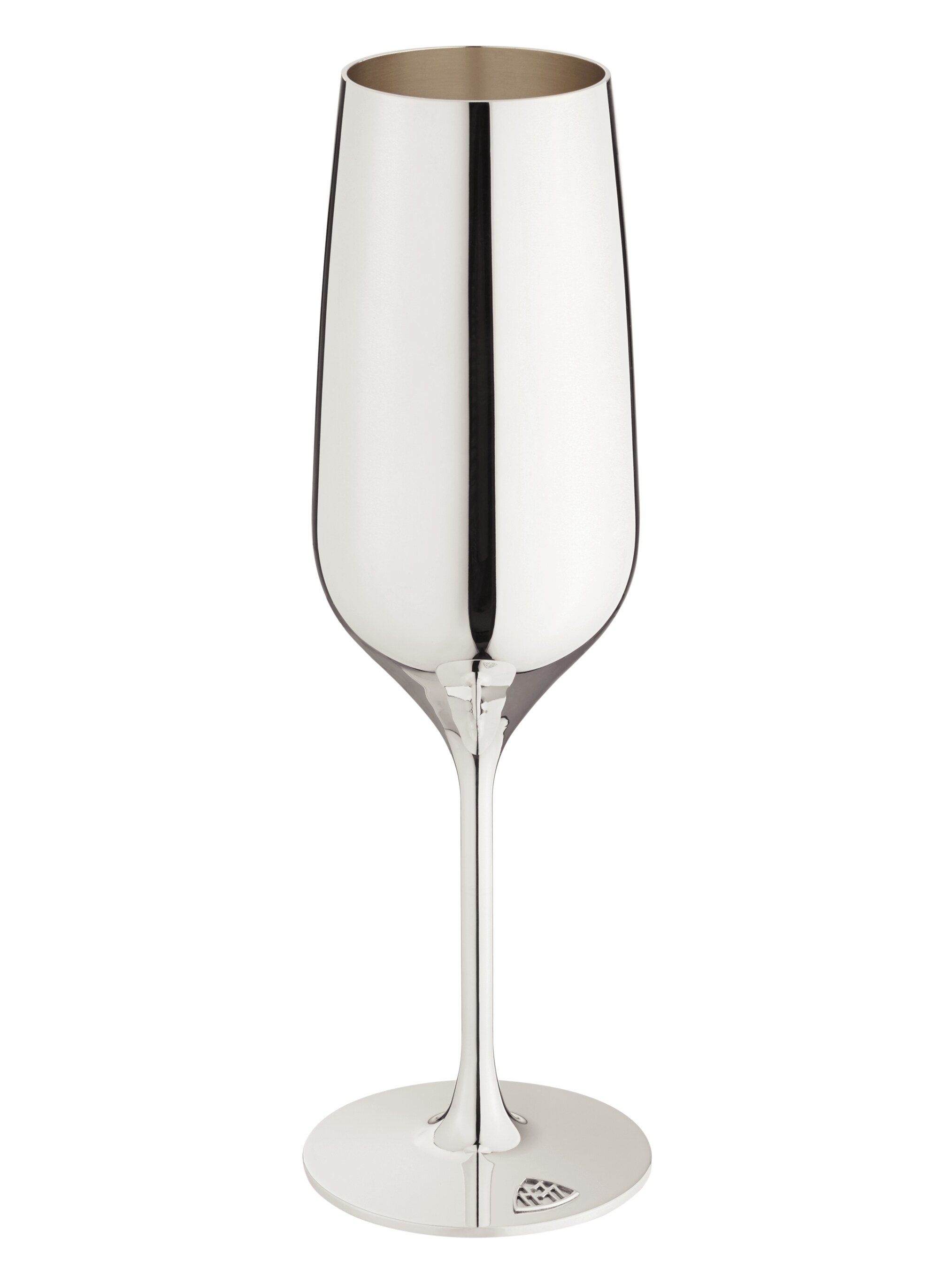 Calice da spumante, rivestito in argento massiccio - argento Sterling, ottone / argento