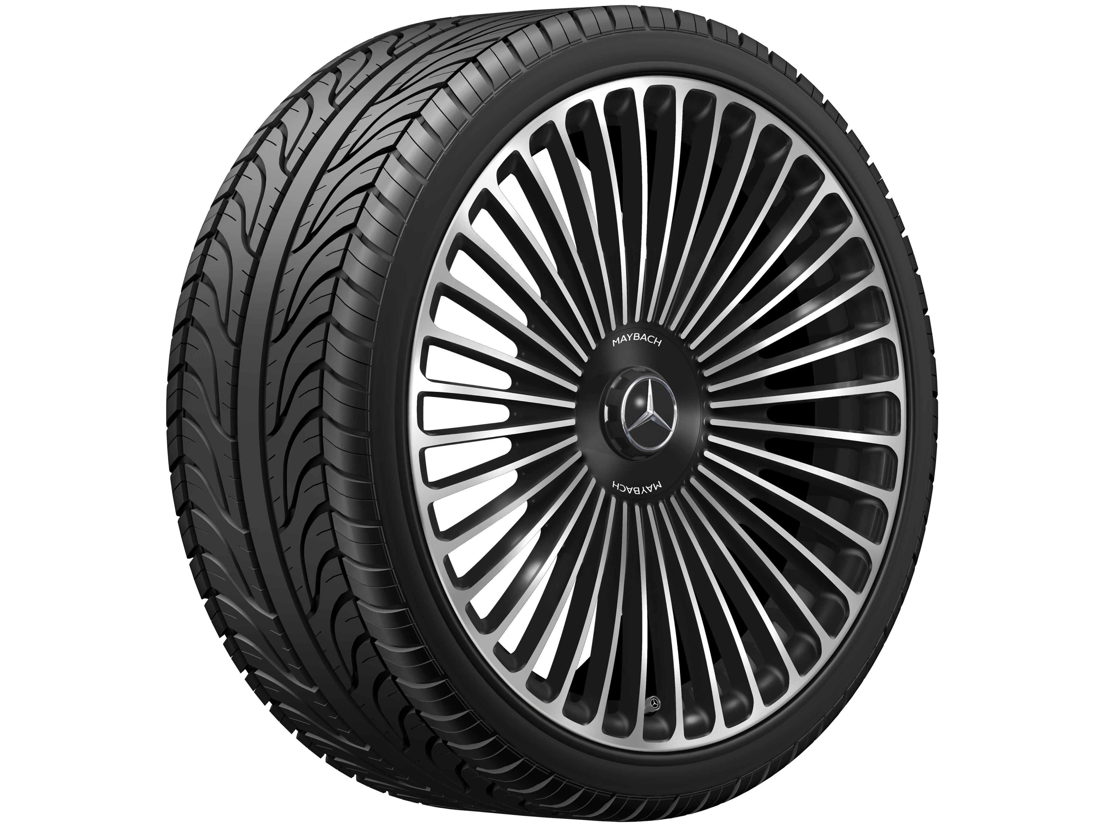 AMG Schmiederad im Vielspeichen-Design, 53,3 cm (21 Zoll) - 9,5 J x 21 ET 56,1, schwarz, glanzgedreht