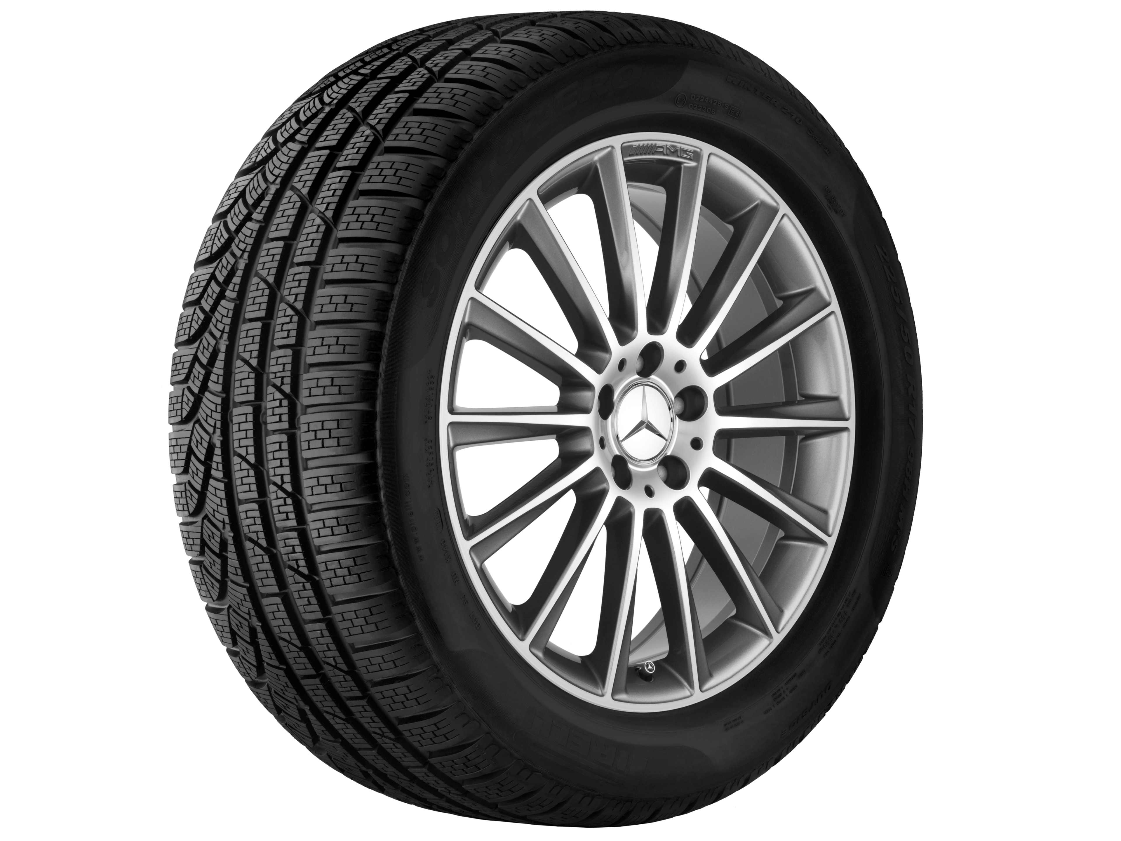 Cerchio a razze AMG, 50,8 cm (20 pollici), con tornitura a specchio - 8 J x 20 ET 33, grigio Himalaya, Tornitura a specchio
