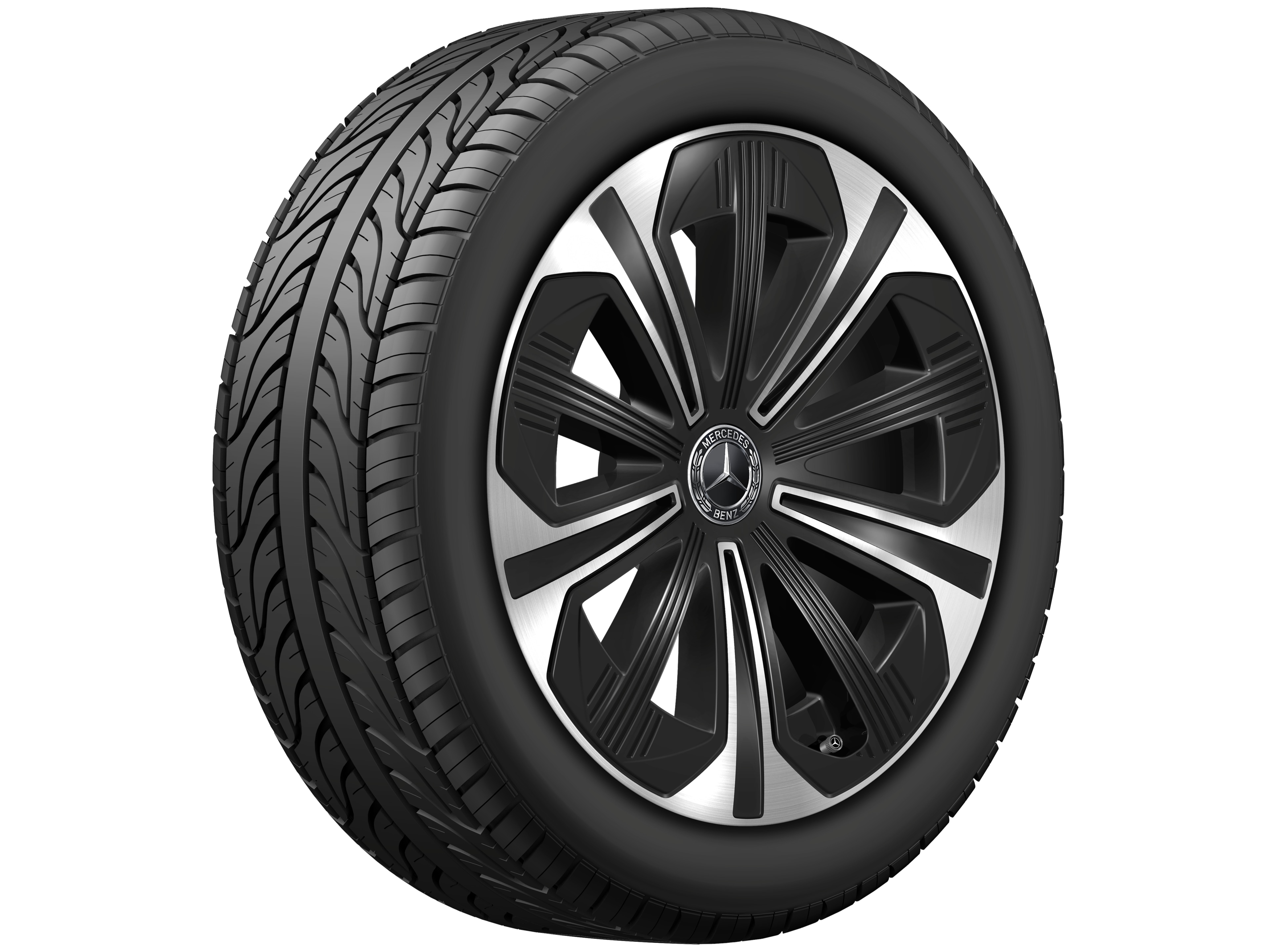 5-Speichen-Rad, 48,3 cm (19 Zoll) - 9,5 J x 19 ET 51, schwarz, glanzgedreht
