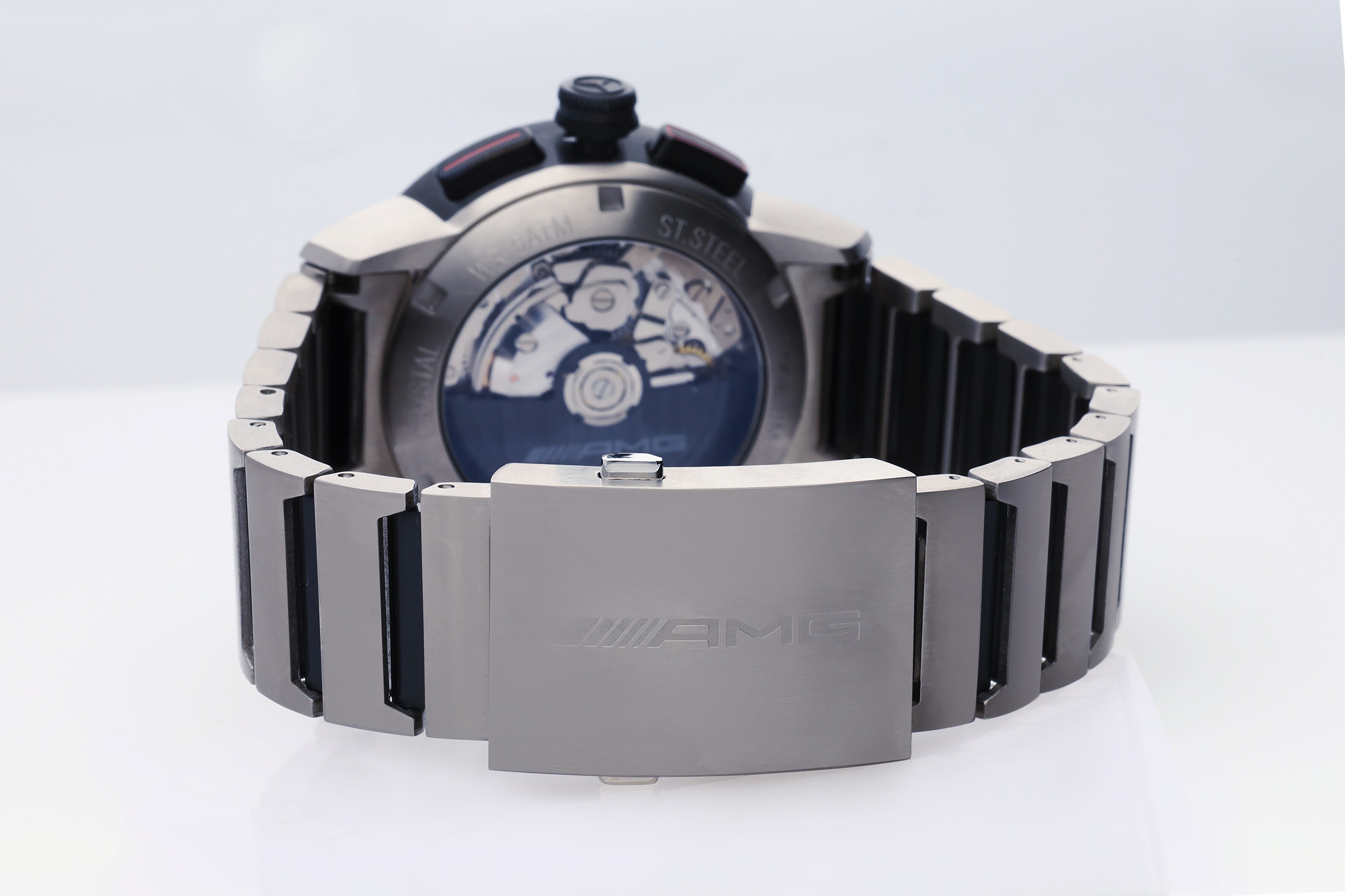 Cronografo automatico AMG, Uomo, Business - colore nero / Antracite / Rosso, acciaio inox / titanio