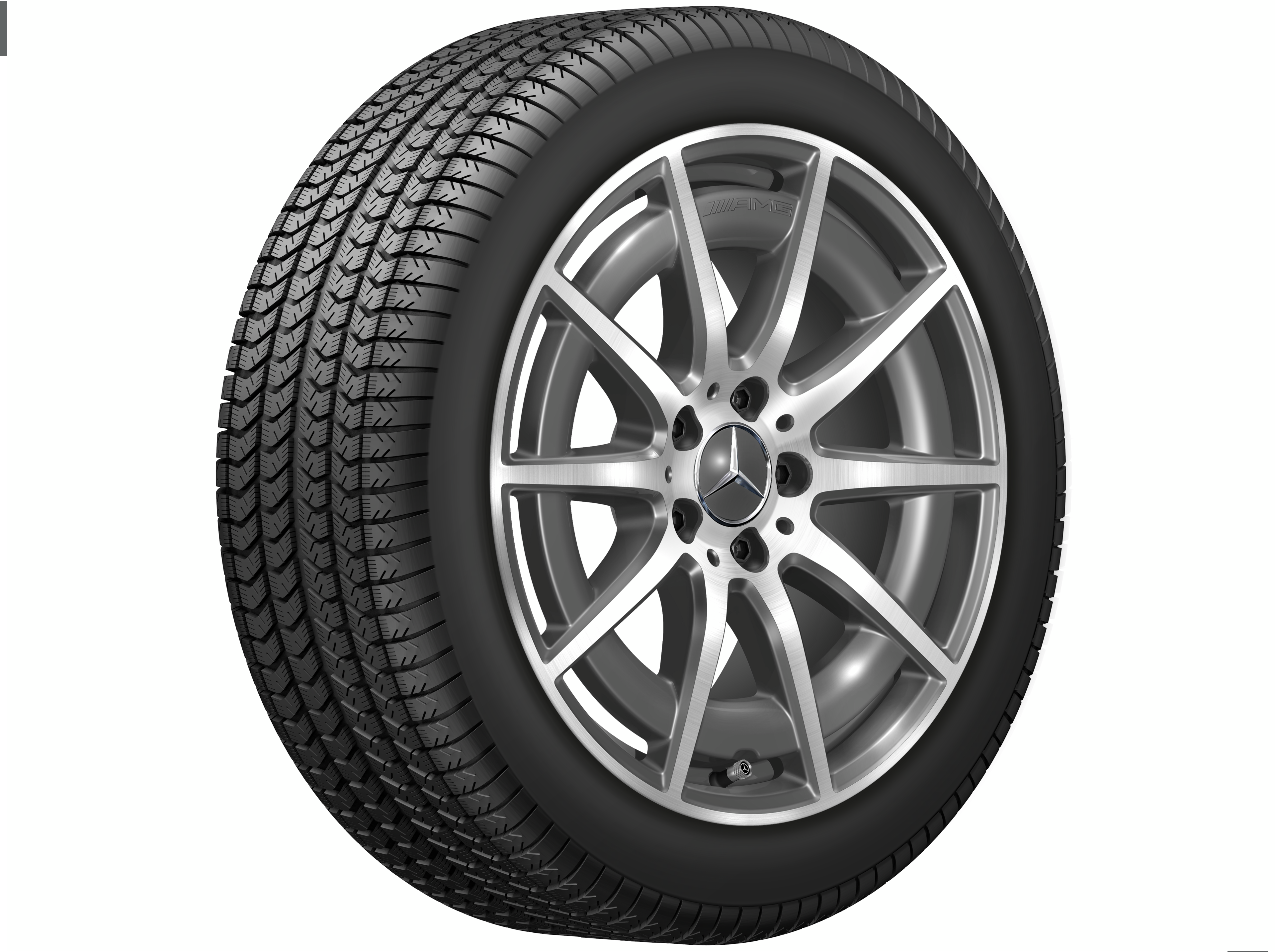 Cerchio a 10 razze AMG, 45,7 cm (18 pollici) - 8 J x 18 ET 43,1, Grigio tantalio, Tornitura a specchio