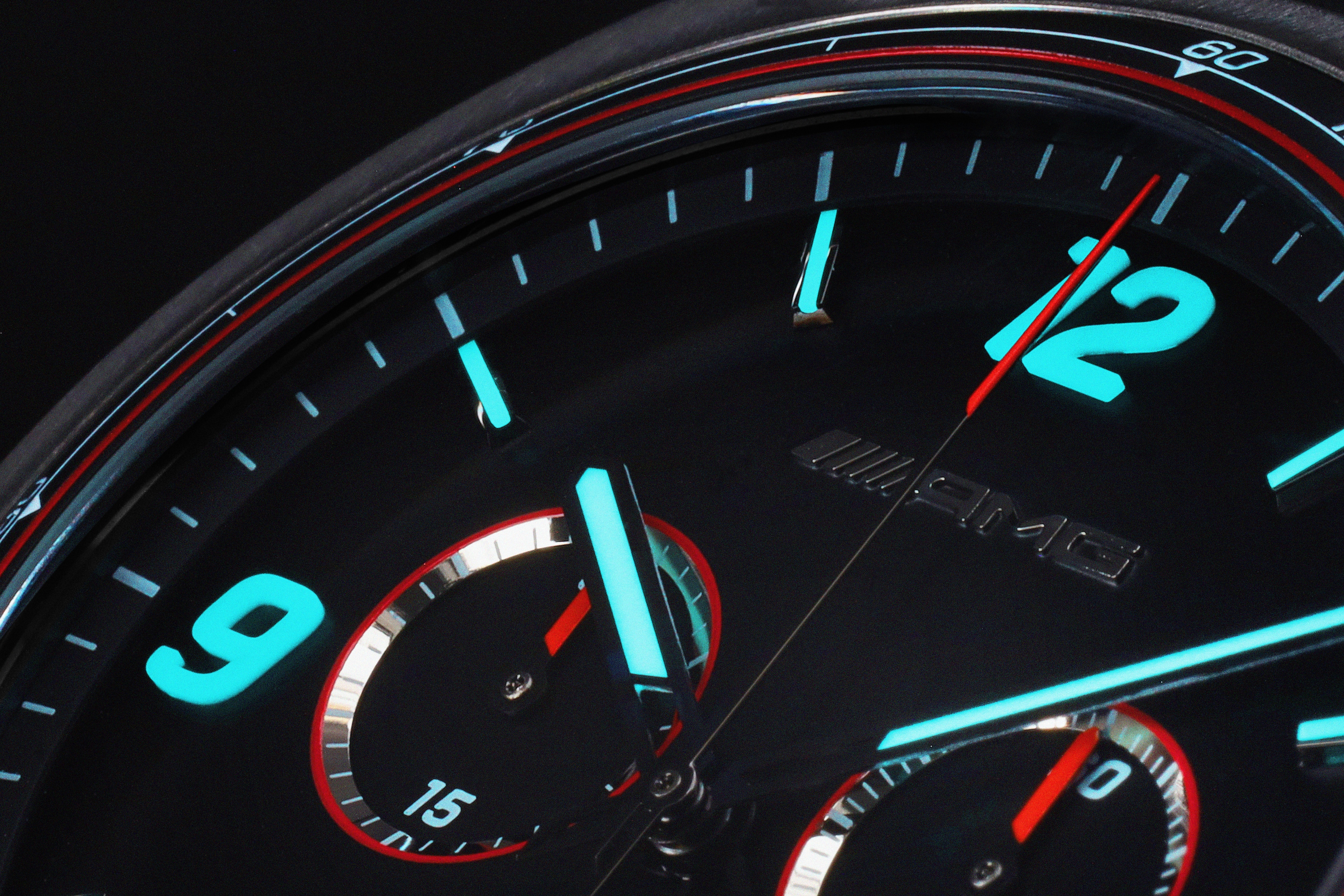 Orologio da polso, Uomo, AMG, Cronografo Essentials - colore nero / Antracite / Rosso, acciaio inox / titanio / caucciù