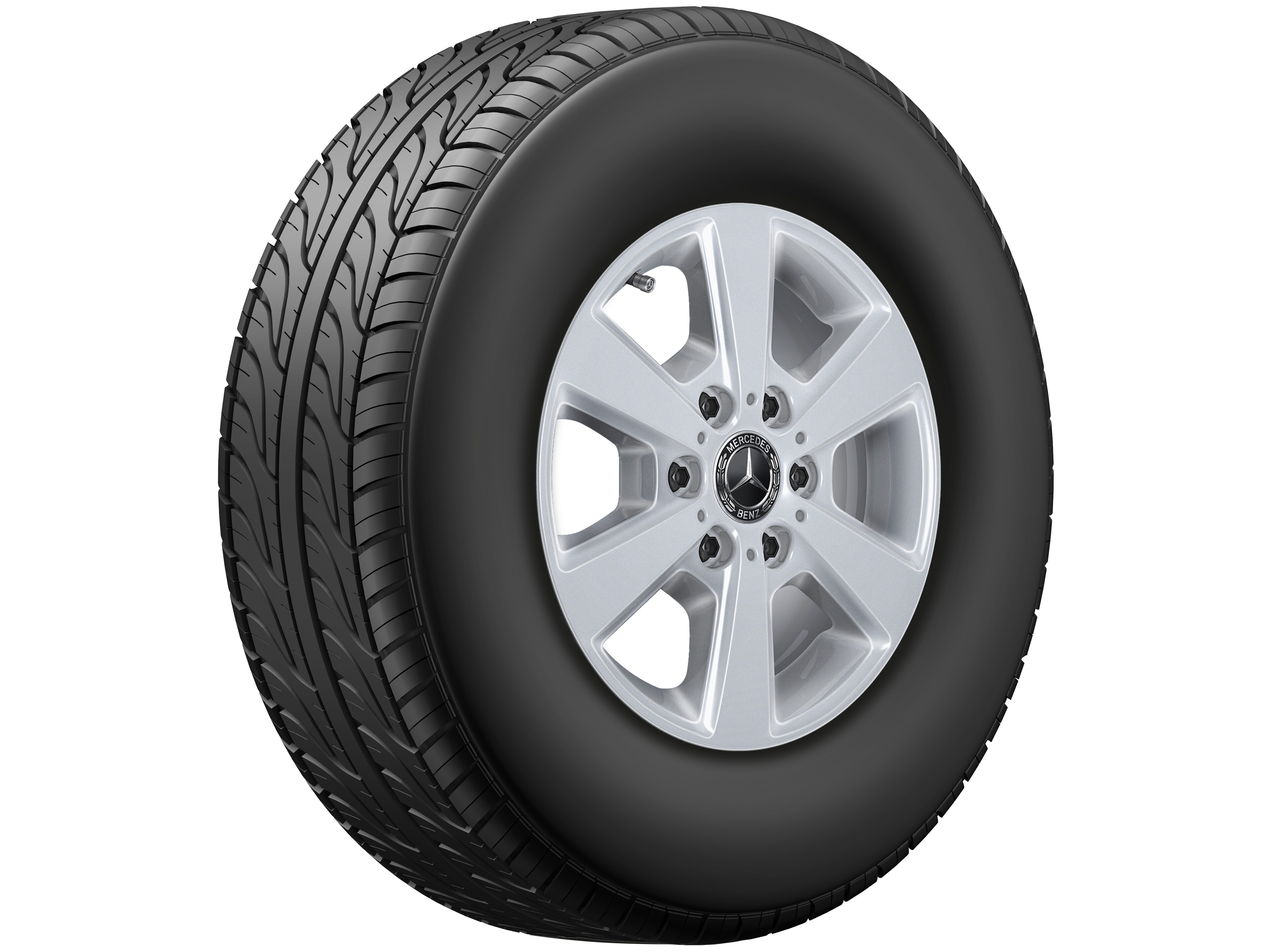 Cerchio a 6 razze, 40,6 cm (16 pollici) - 6,5 J x 16 ET 54, argento vanadio, verniciato