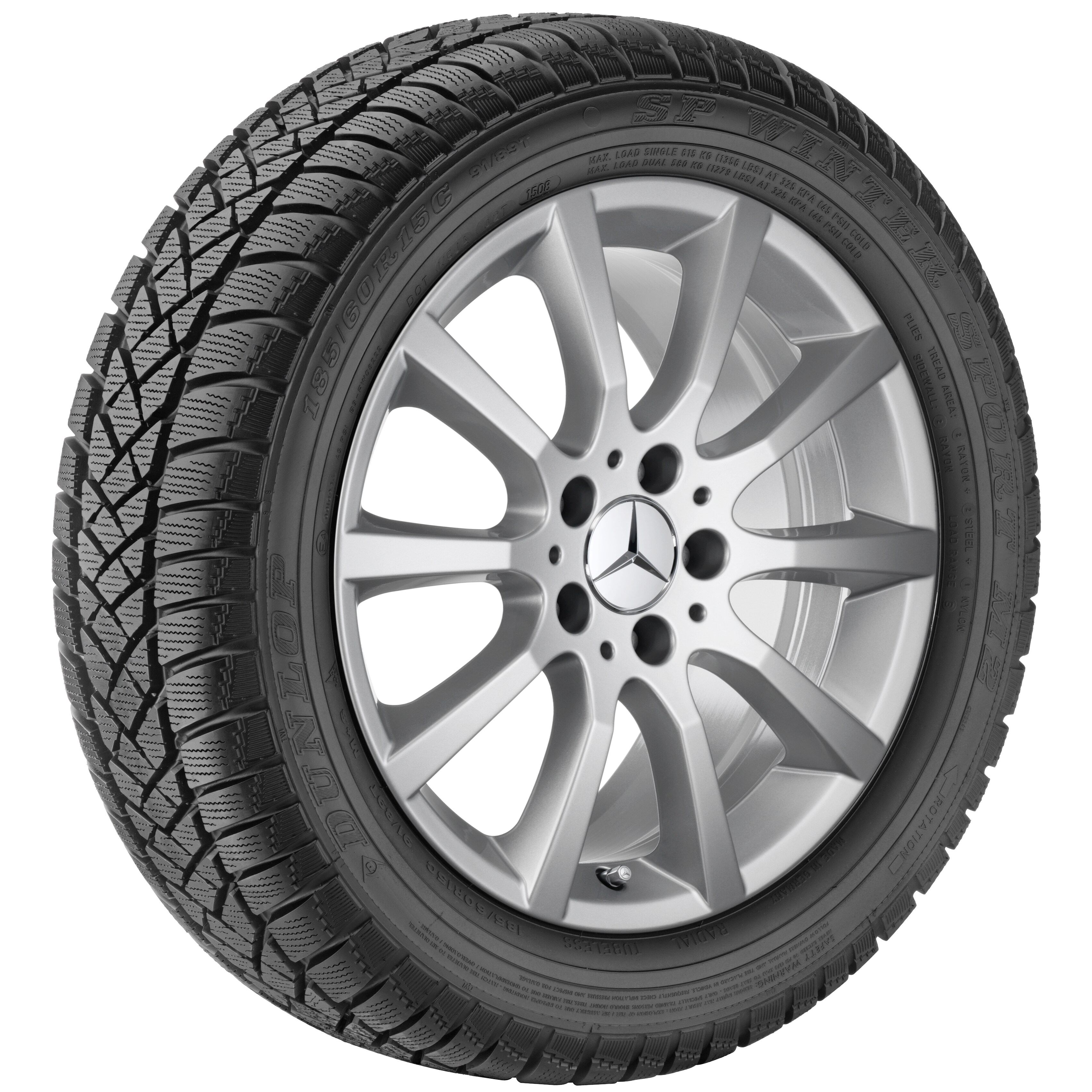 Cerchio a 10 razze, 43,2 cm (17 pollici) - 7,5 J x 17 ET 47, argento titanio