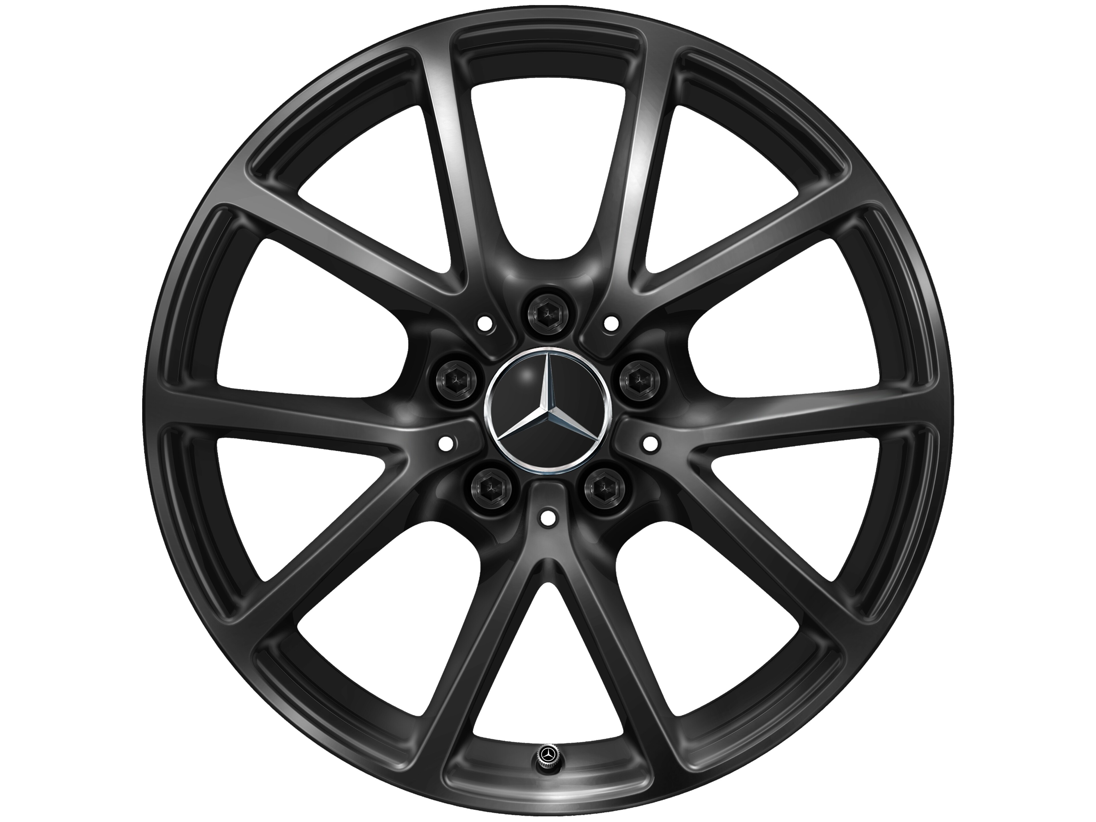 Cerchio a 10 razze, 43,2 cm (17 pollici) - 8 J x 17 ET 58, colore nero