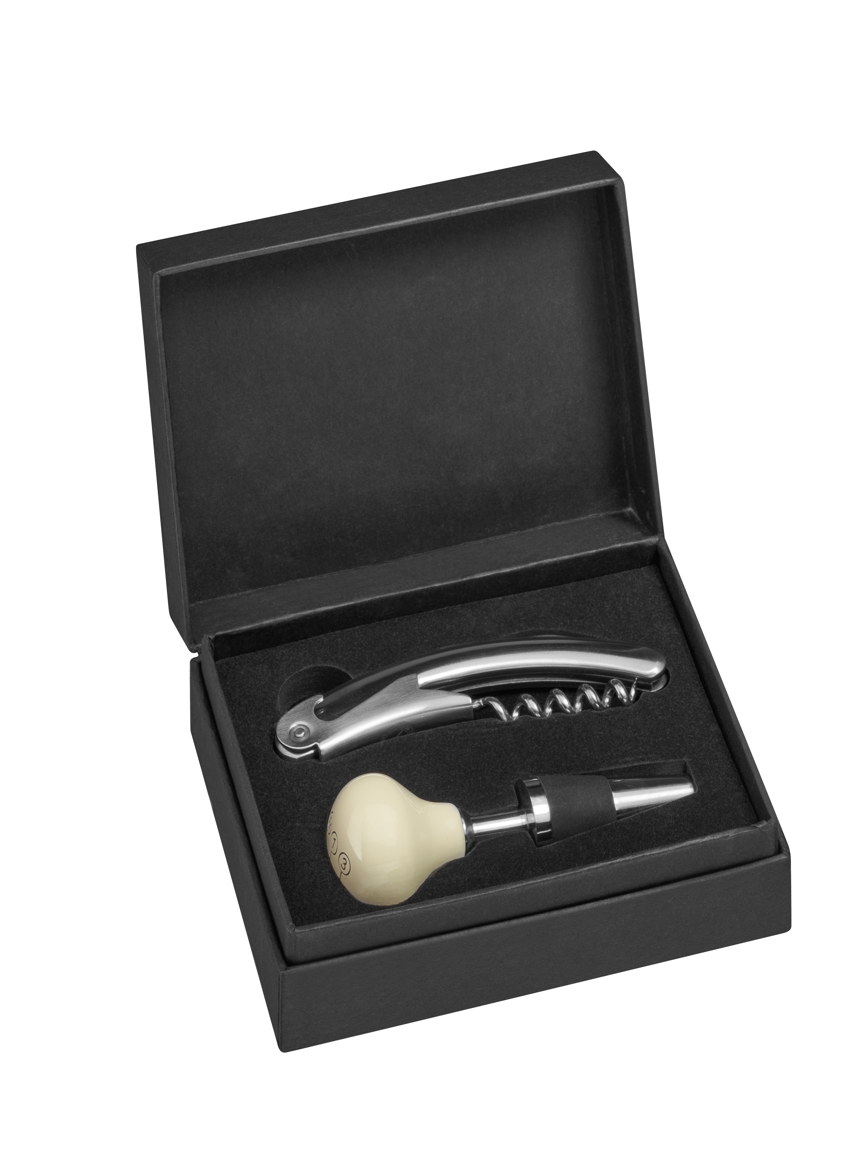Set da vino, 300 SL, Pomello del cambio - argento / Beige crema, acciaio inox / legno