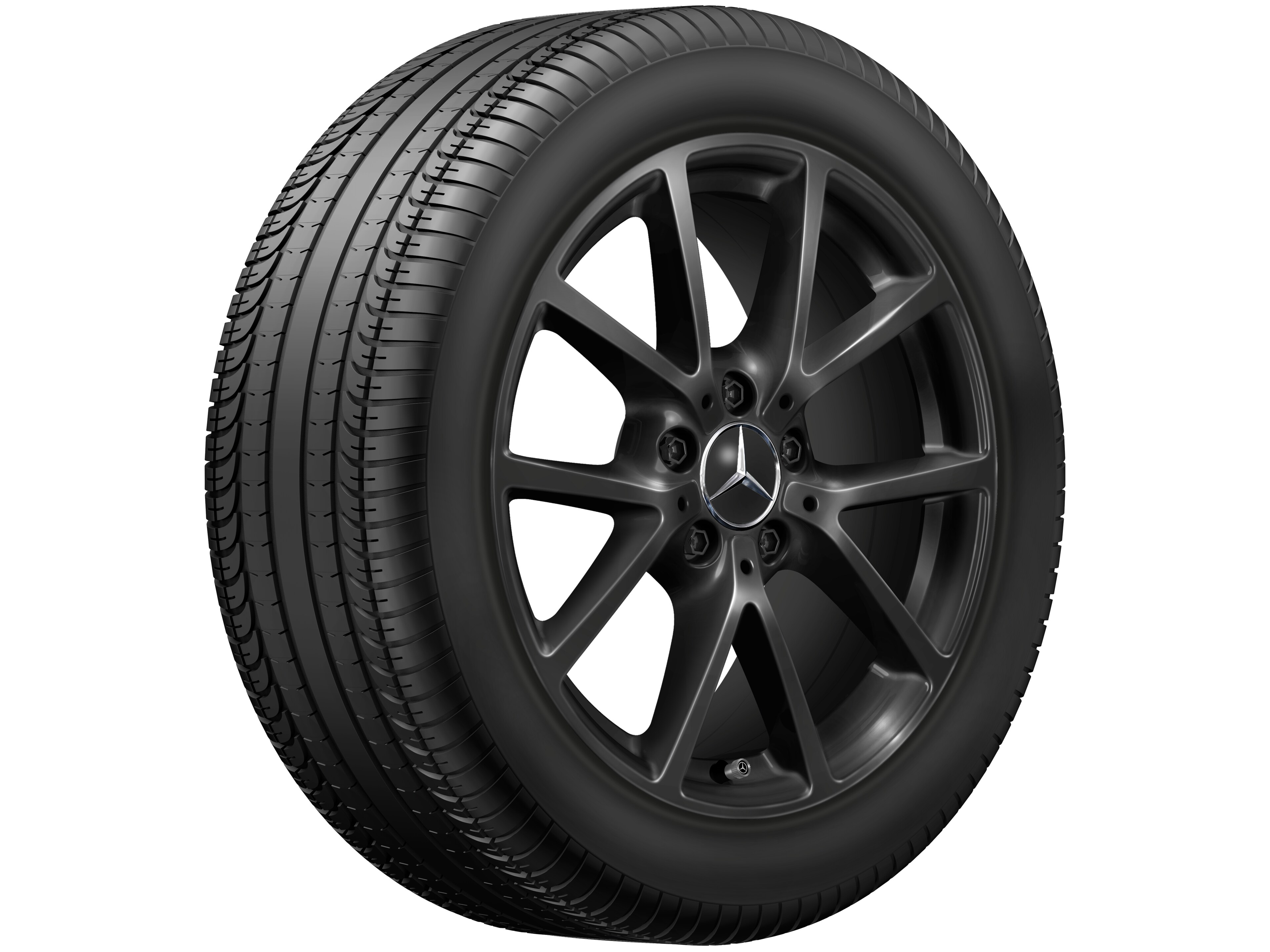 Cerchio a 10 razze, 43,2 cm (17 pollici) - 8 J x 17 ET 58, colore nero