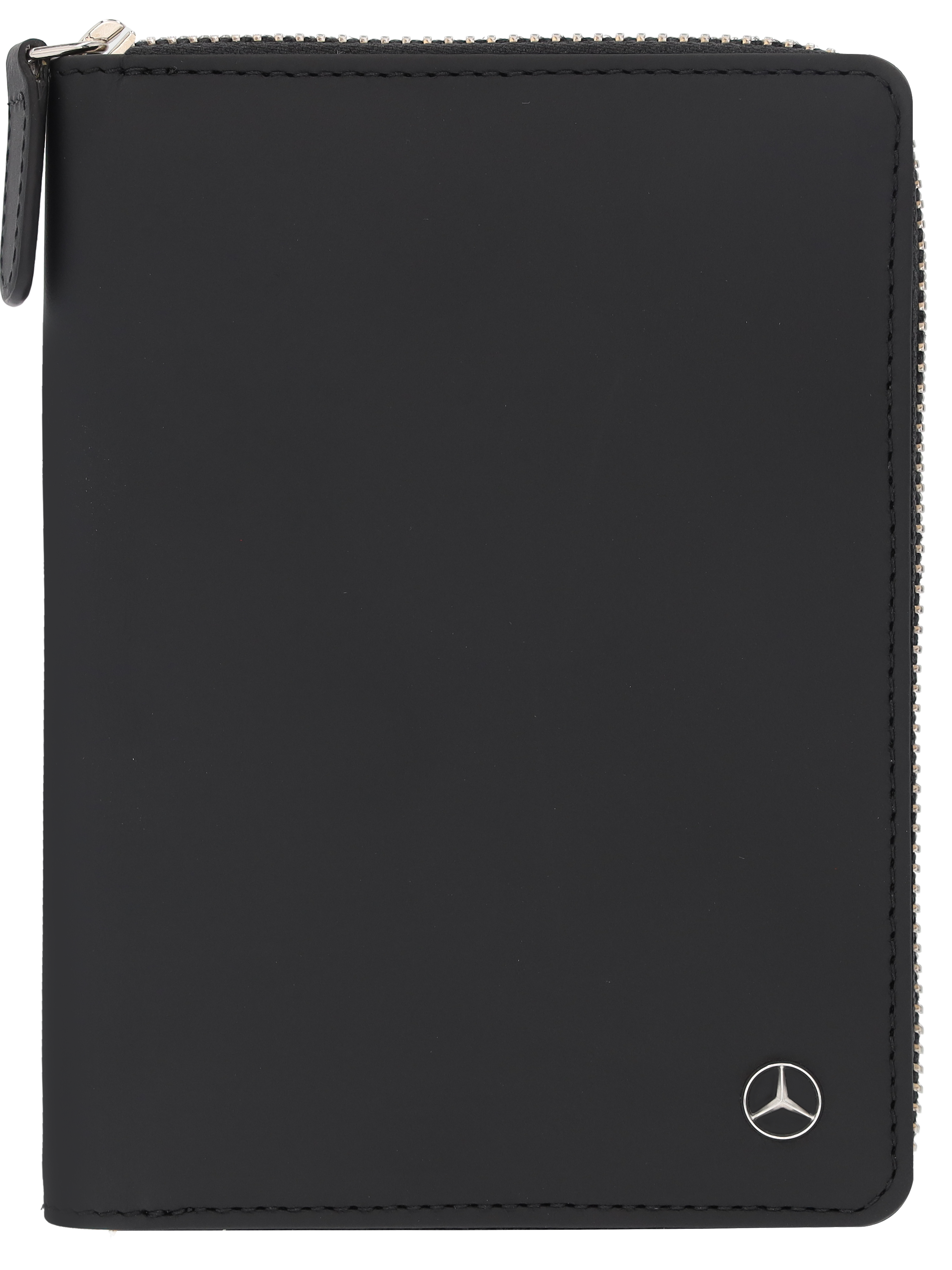 Portafoglio, Custodia per passaporto, Upcycling - colore nero, pelle Nappa