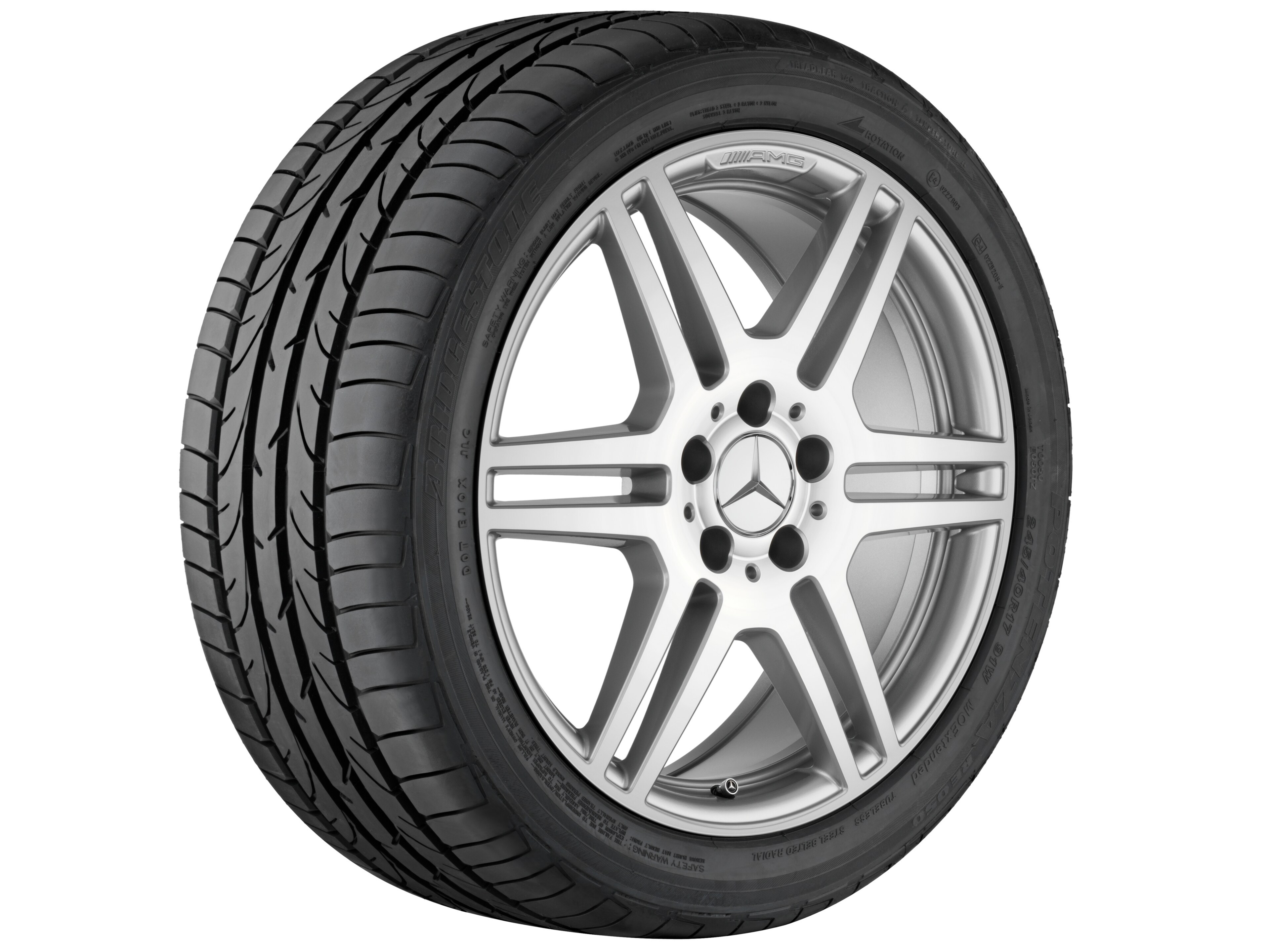 Cerchio a 6 doppie razze AMG, 45,7 cm (18 pollici) - 8,5 J x 18 ET 48, argento, Tornitura a specchio