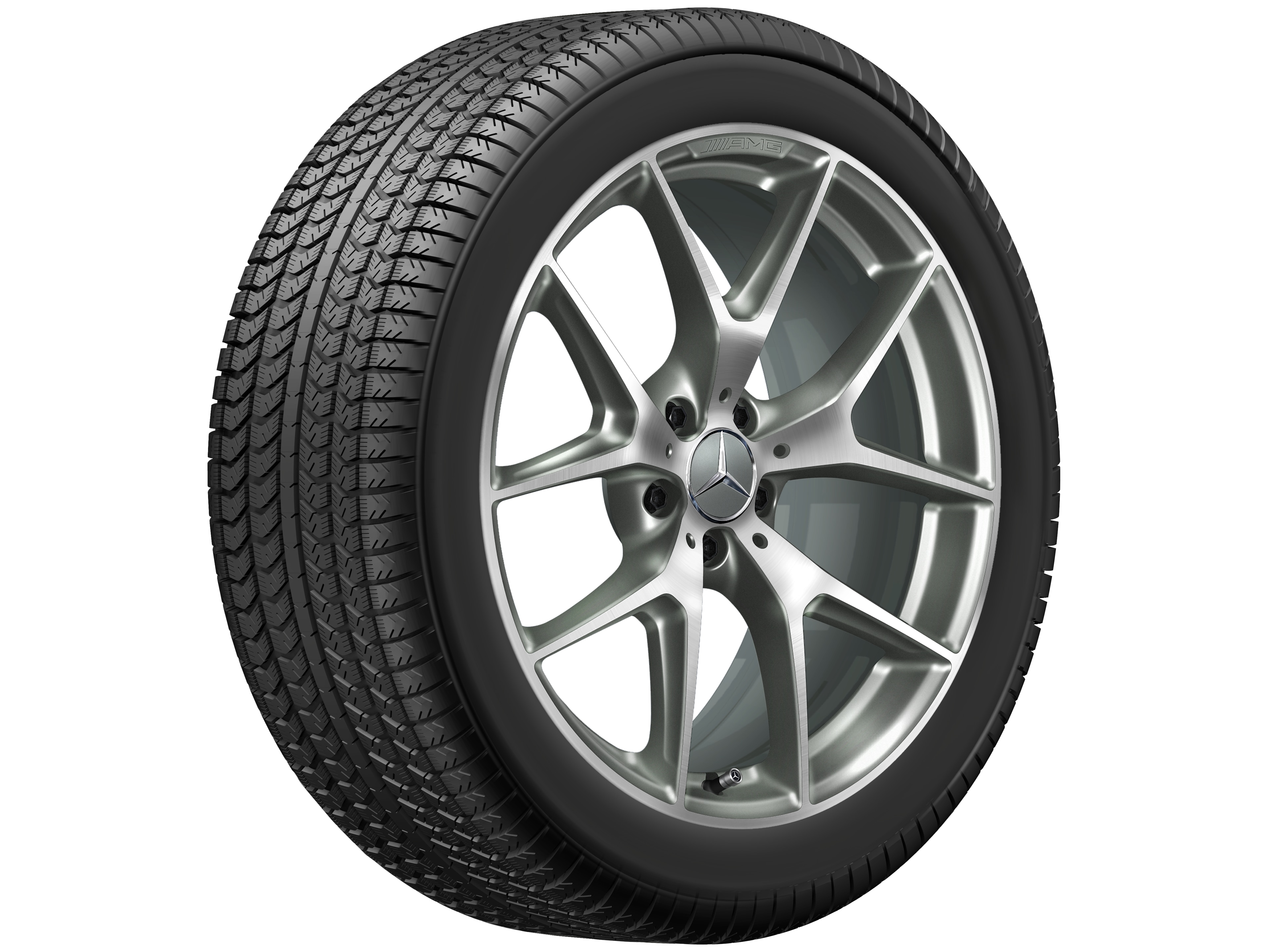 Ruota a razze incrociate AMG, 50,8 cm (20 pollici) - 8,5 J x 20 ET 40, grigio titanio, Tornitura a specchio
