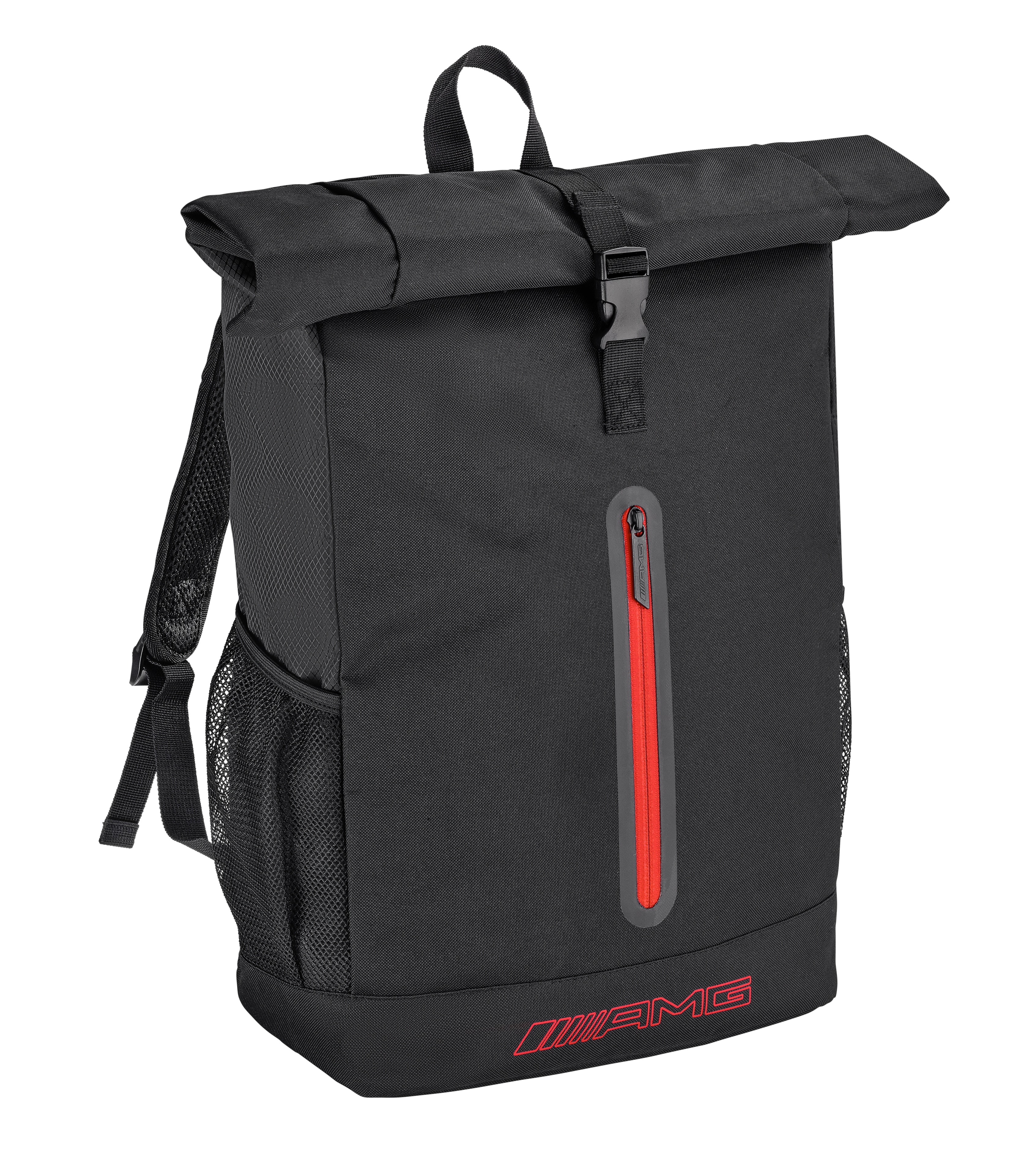 Zaino AMG, Zaino Rolltop - colore nero / Rosso, Poliestere