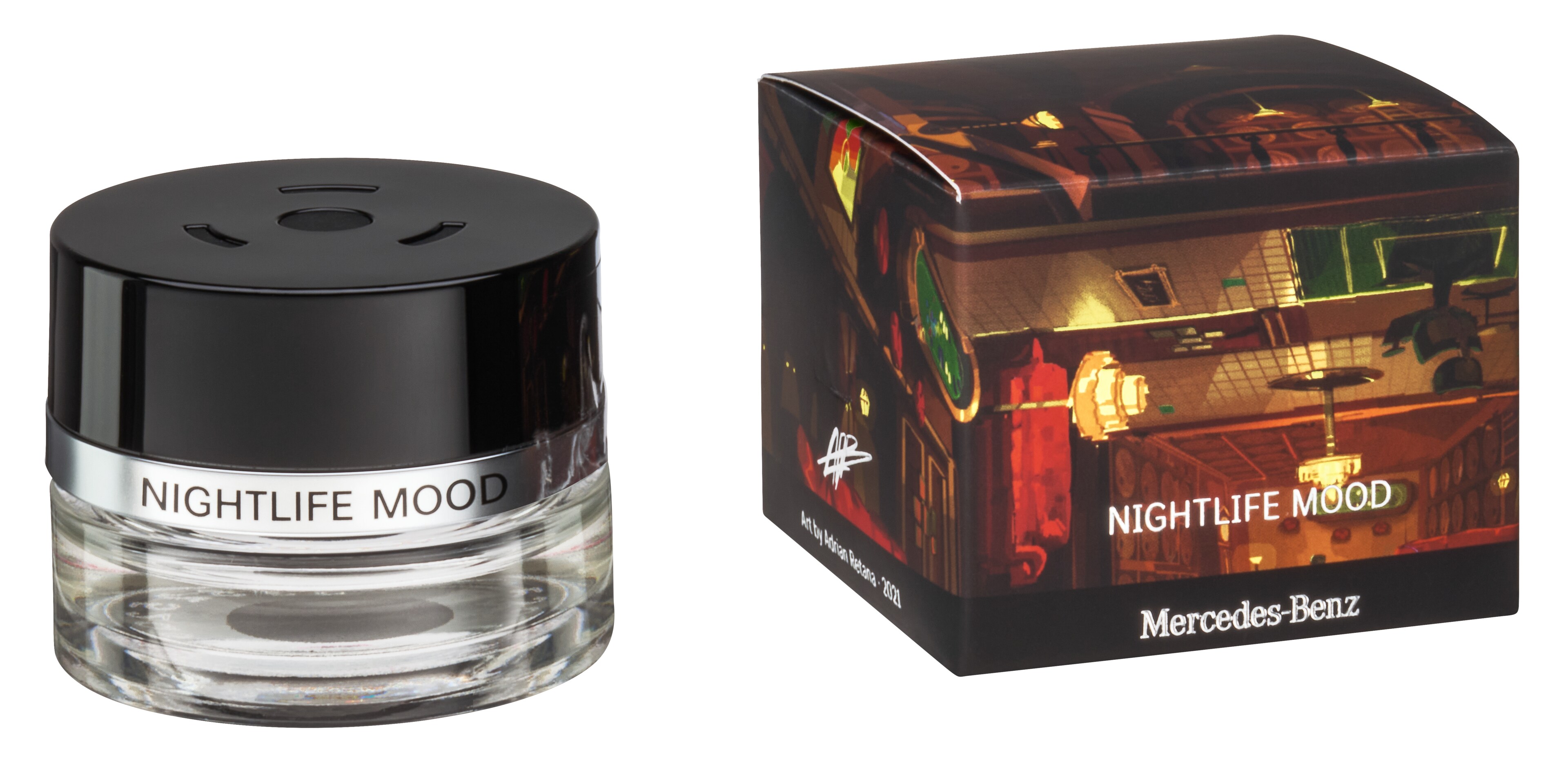 Flakon, NIGHTLIFE MOOD - transparent / schwarz, Glas, 15 ml