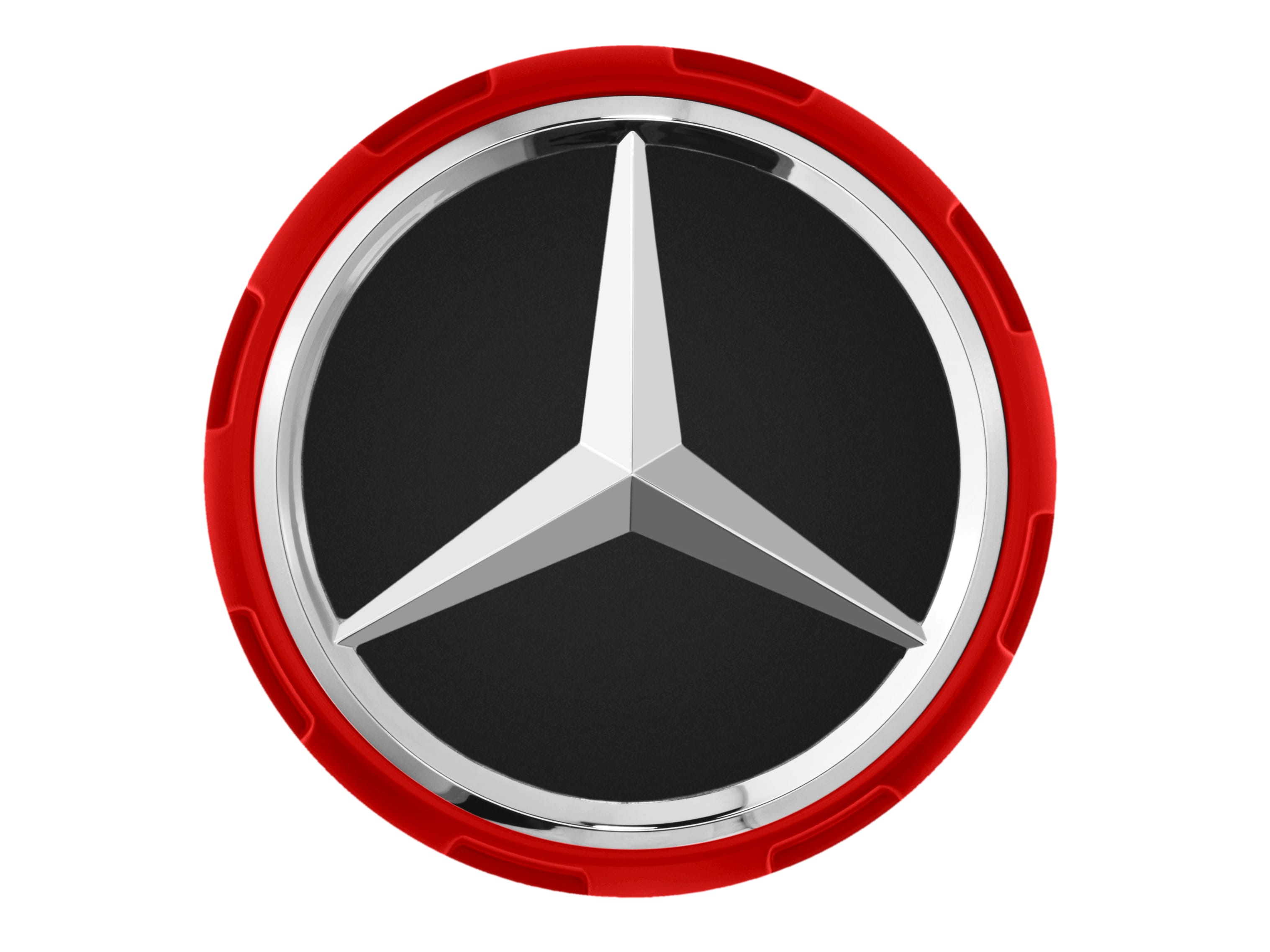 Coprimozzo AMG, con design da chiusura centrale, per diametro del foro di centraggio 71,8 mm - Rosso