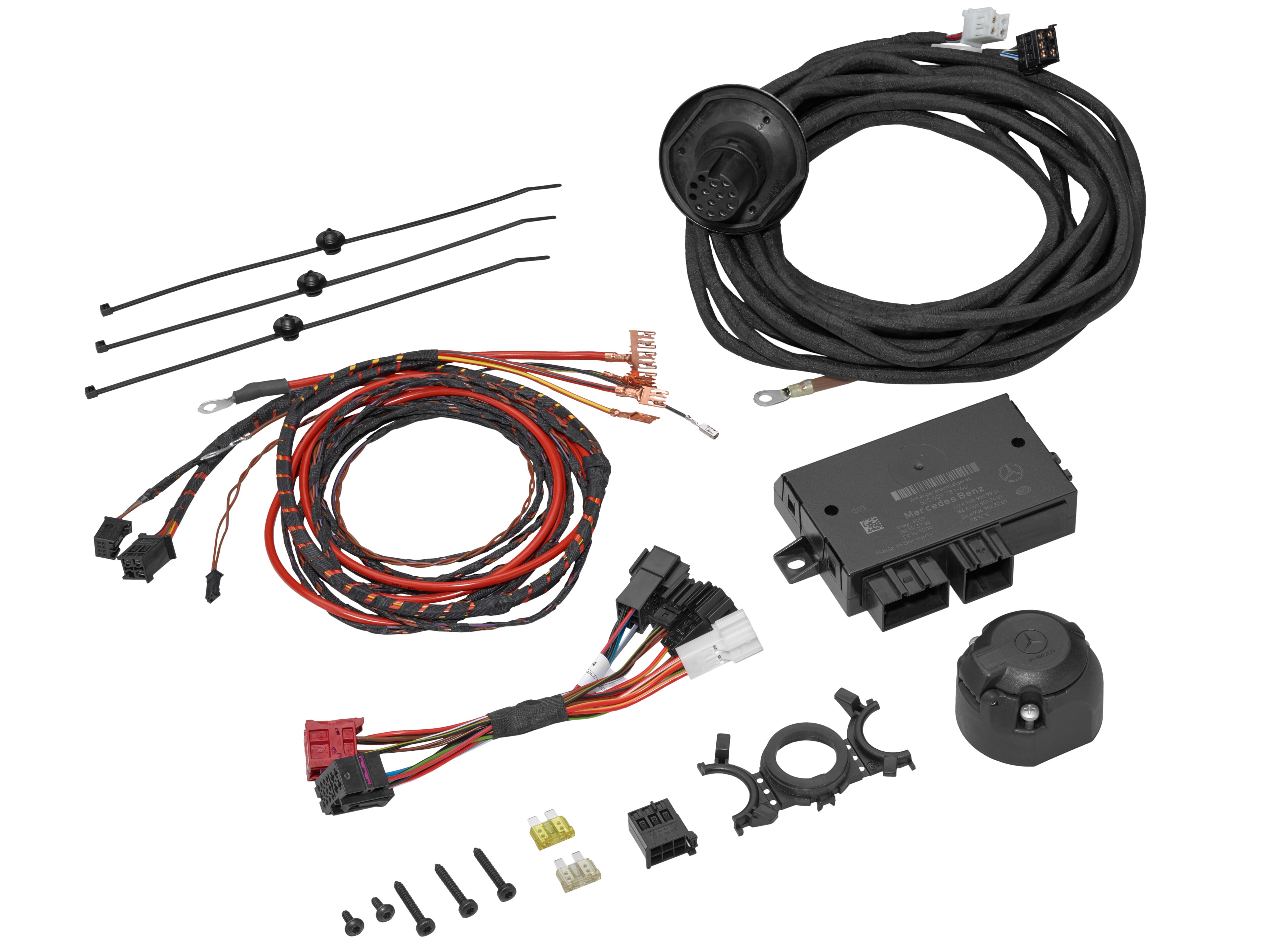 Set di componenti elettrici per dispositivo di traino, Kit di montaggio elettrico, LED, per veicoli senza codice E57 di primo equipaggiamento - colore nero