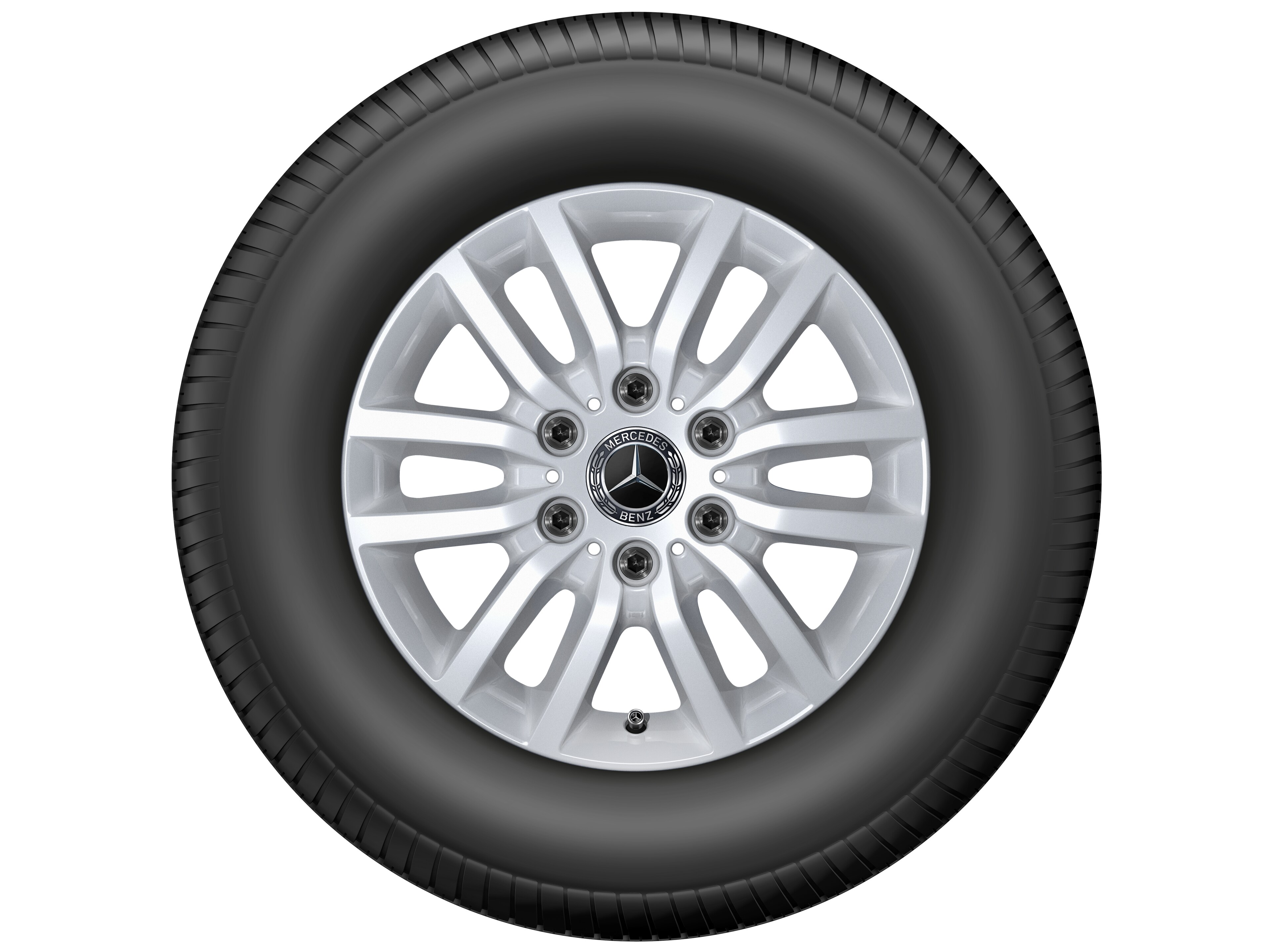 Cerchio a 6 doppie razze, 40,6 cm (16 pollici) - 6,5 J x 16 ET 54, argento vanadio, verniciato