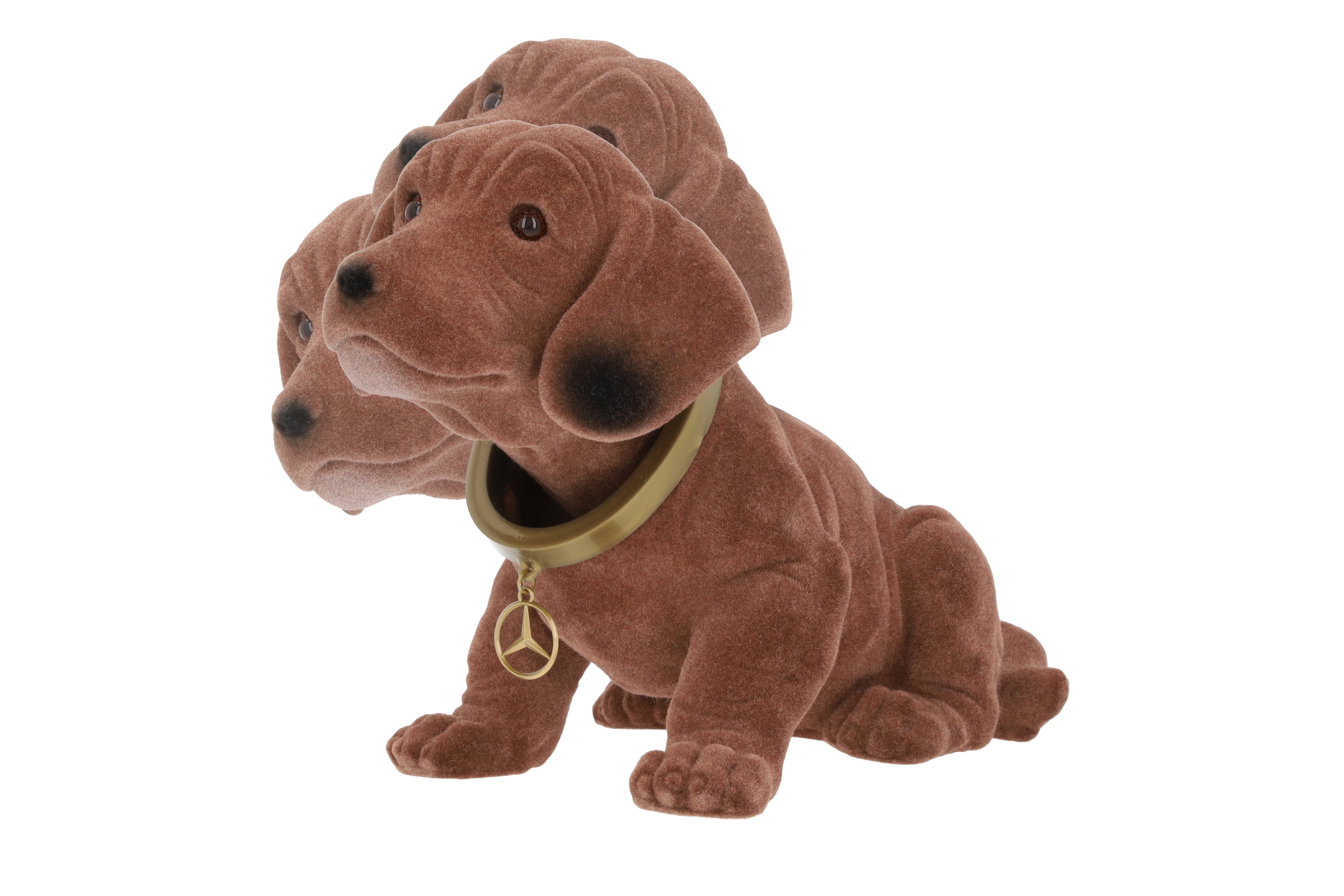 Chien à tête articulée - marron, Matière plastique
