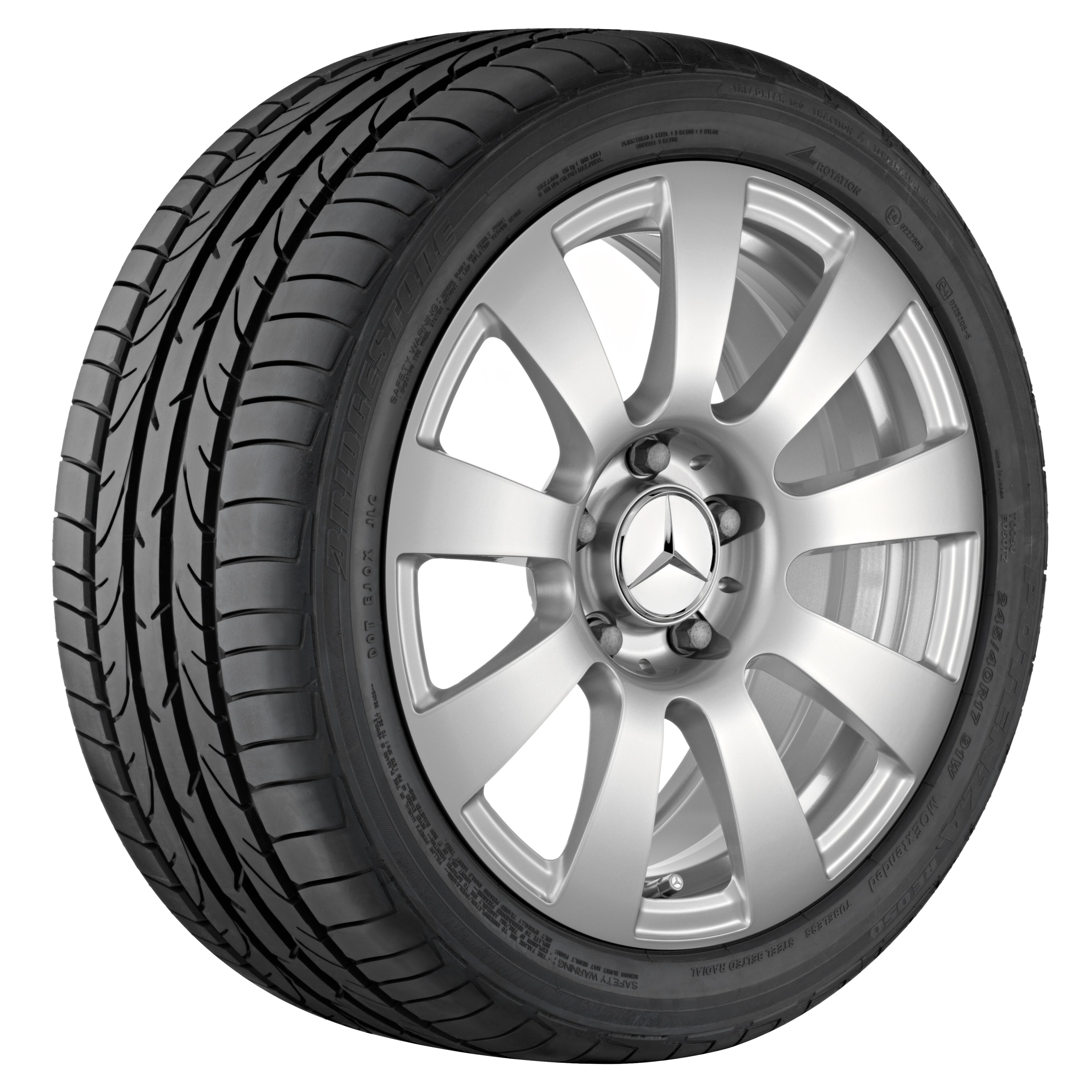 Cerchio a 9 razze, 40,6 cm (16 pollici) - 7 J x 16 ET 38, argento titanio